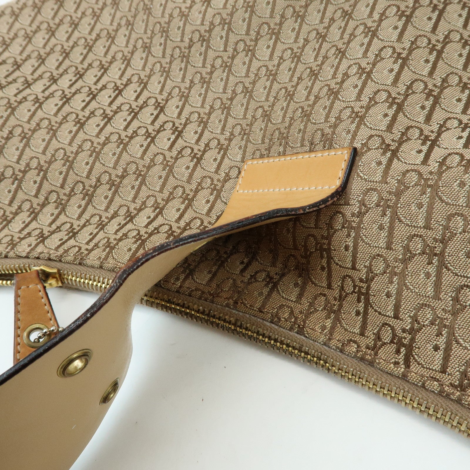 Christian Dior Street Chic Trotter Canvas Leather Shoulder Bag