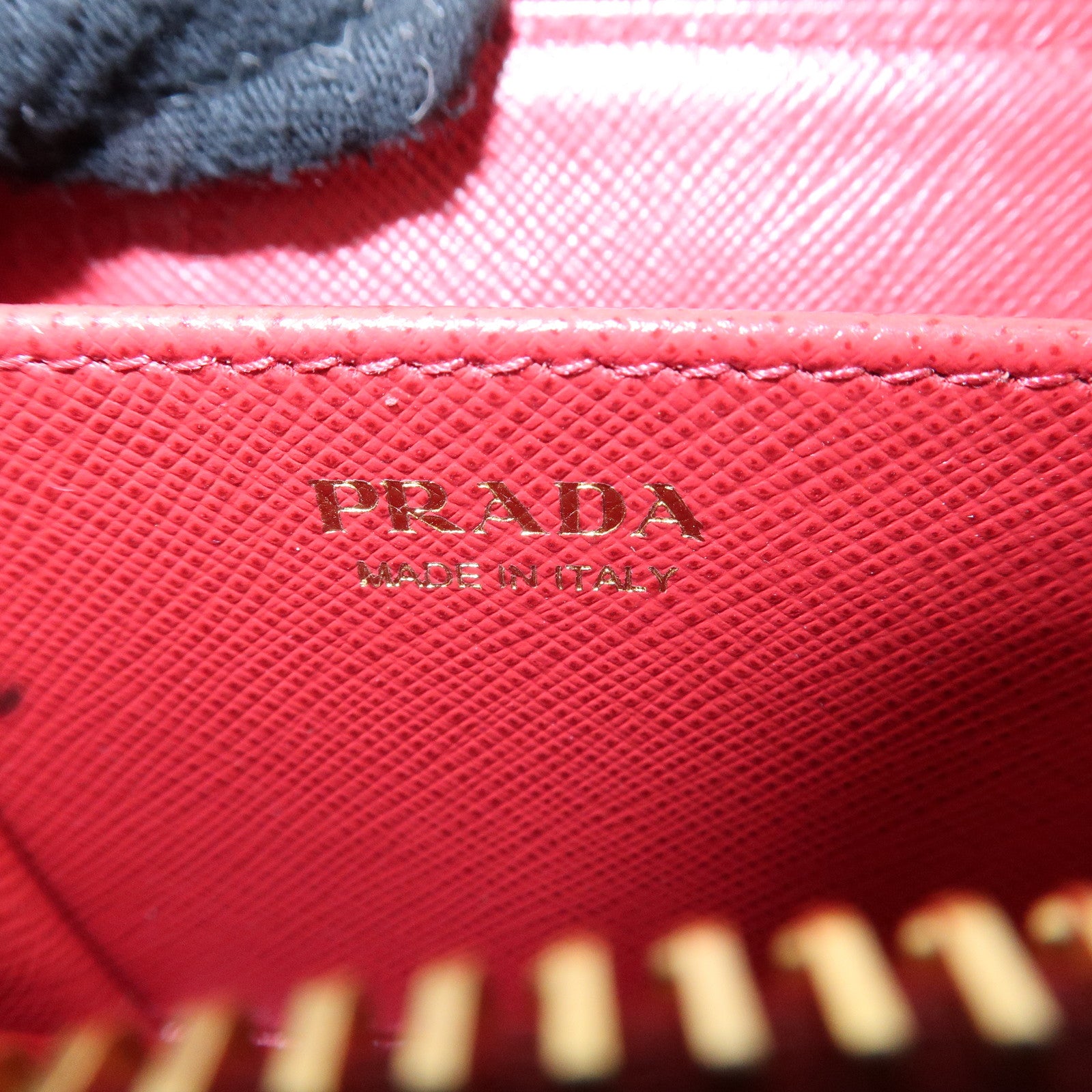 PRADA Leather Zippy Coin Case Red Gold Hardware 1ML025 Used