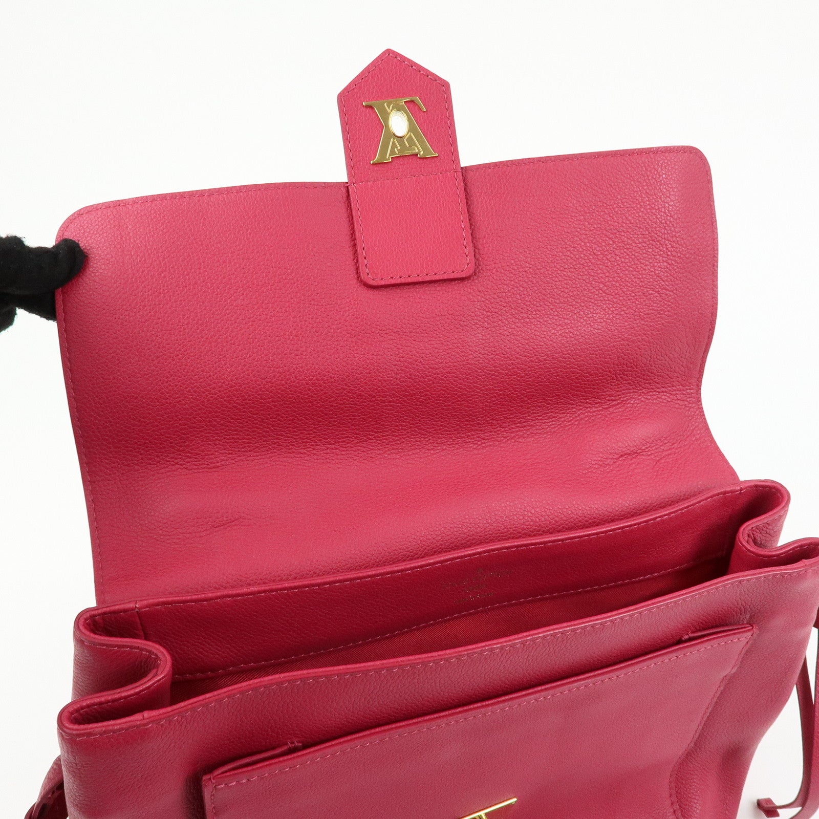 Louis Vuitton Lockme PM Leather Hand Shoulder Bag Fuchsia M50360