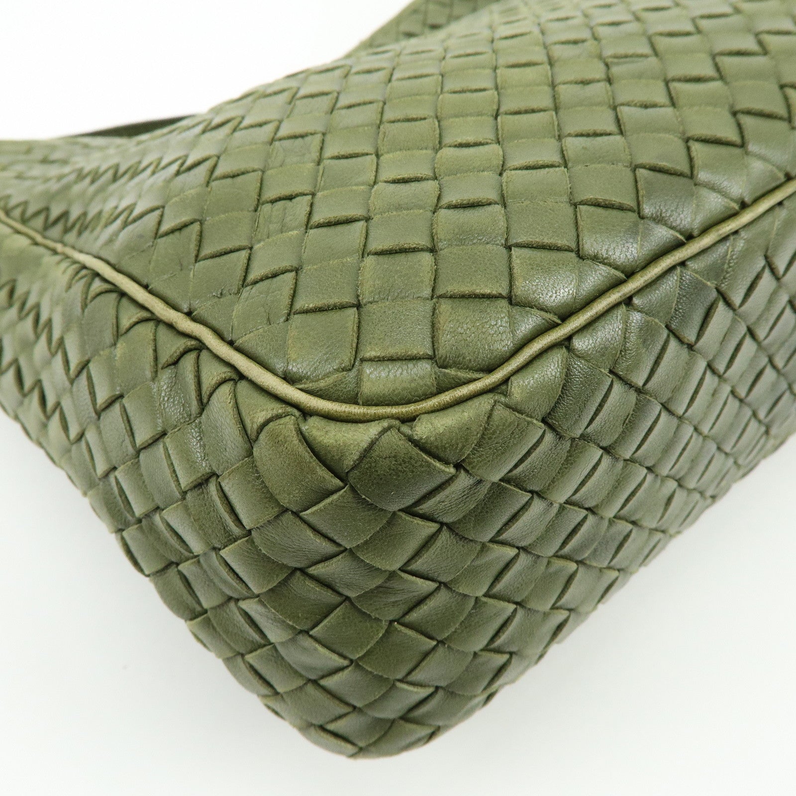 BOTTEGA VENETA Intrecciato Leather Shoulder Bag Crossbody Bag Green
