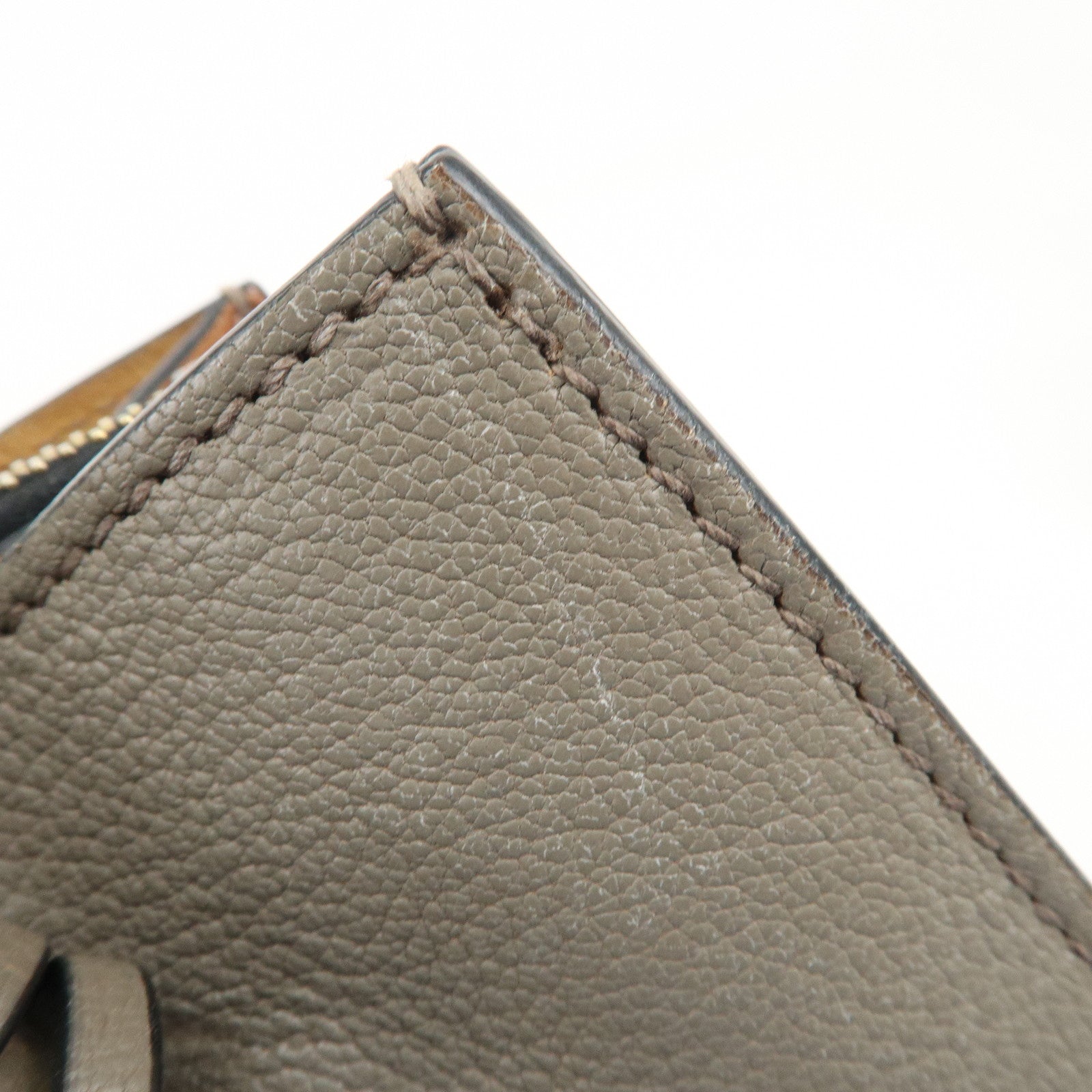 MIU MIU Logo Leather 2Way Bag Hand Bag Shoulder Bag Gray RN1104