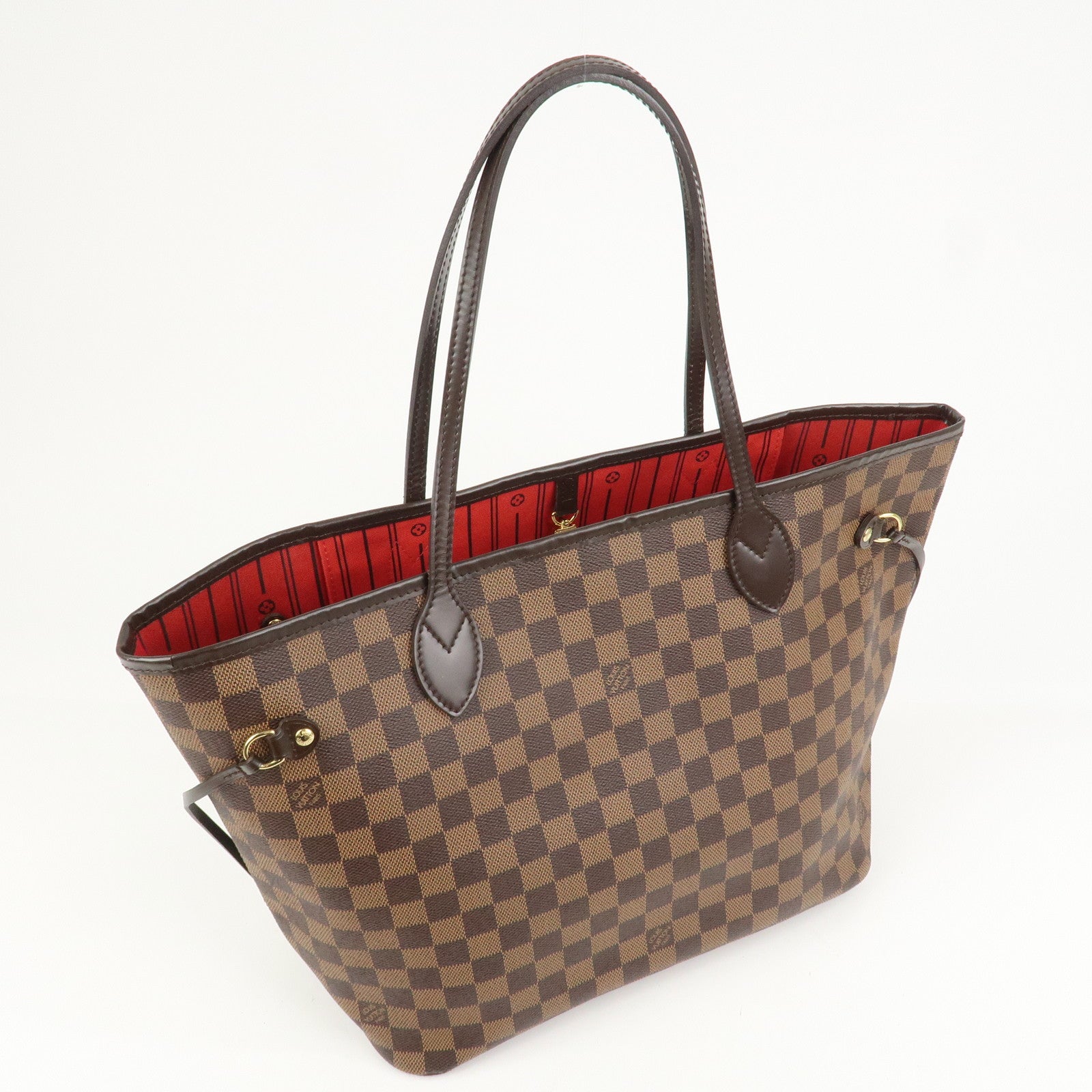 Louis Vuitton Damier Ebene Neverfull MM Tote Bag Cerise N41358