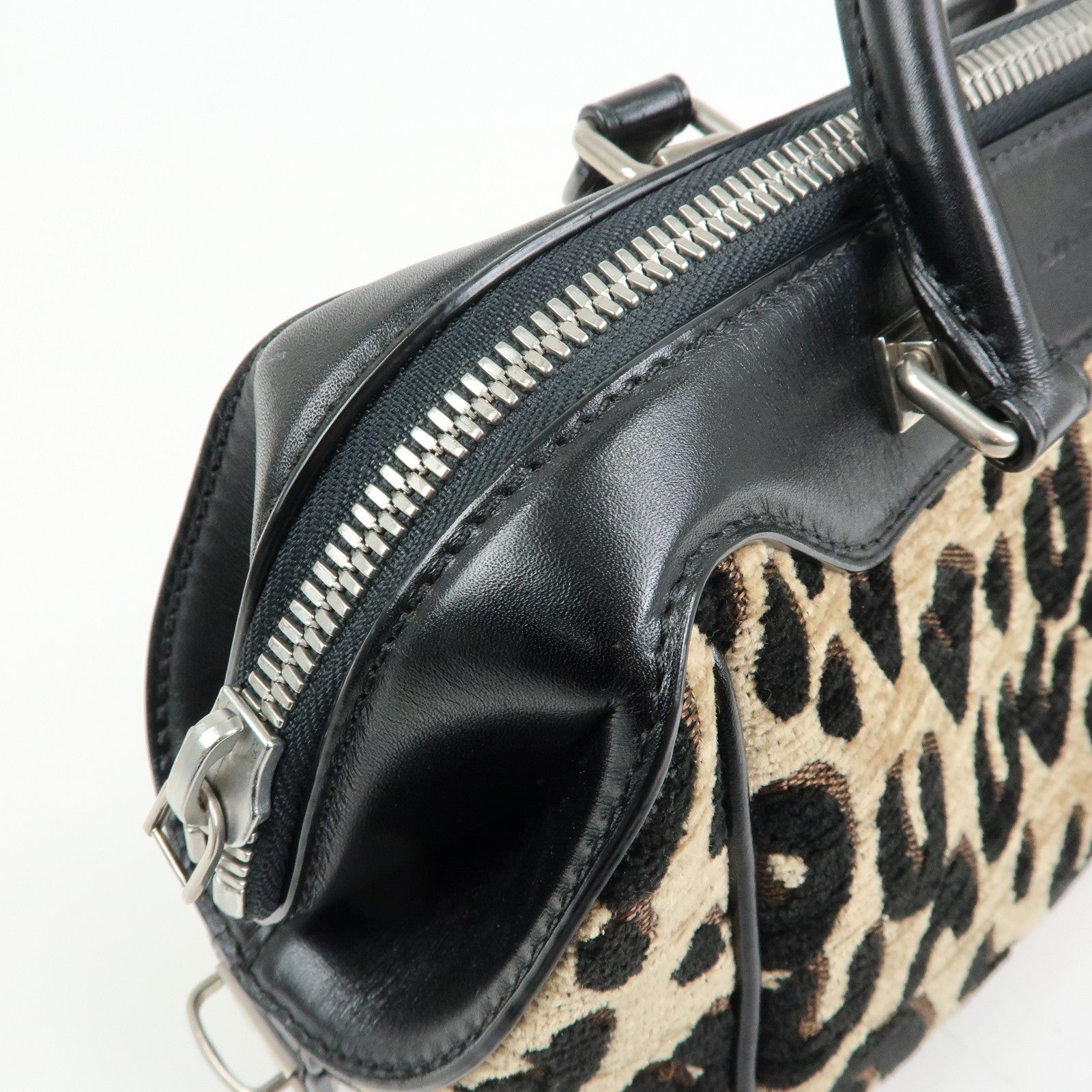 Louis Vuitton Jacquard Canvas Leather Leopard Baby Hand Bag M94257