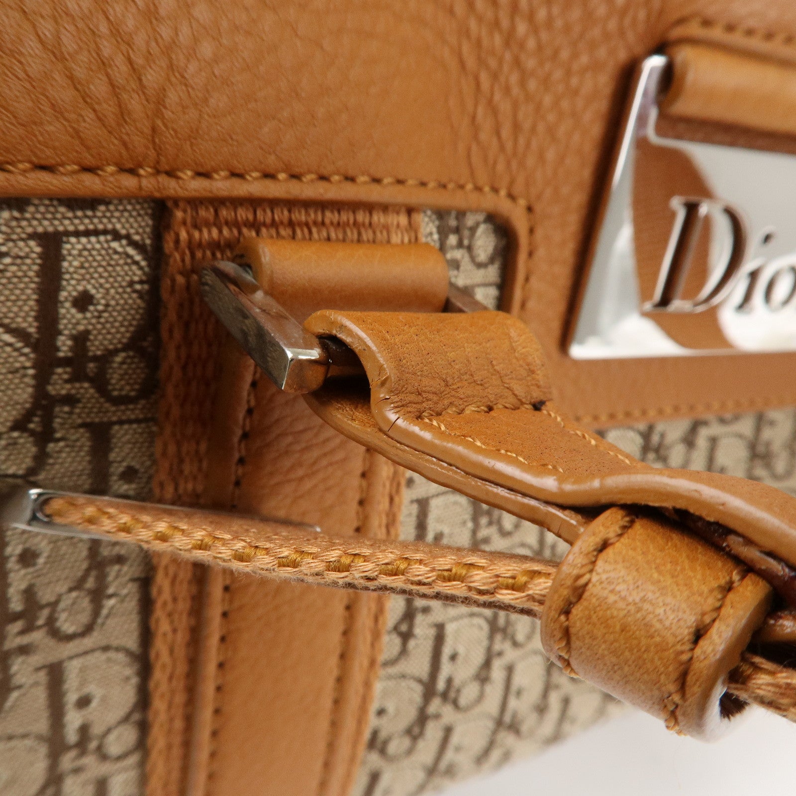 Christian Dior Trotter Canvas Leather Mini Boston Bag Hand Bag Used