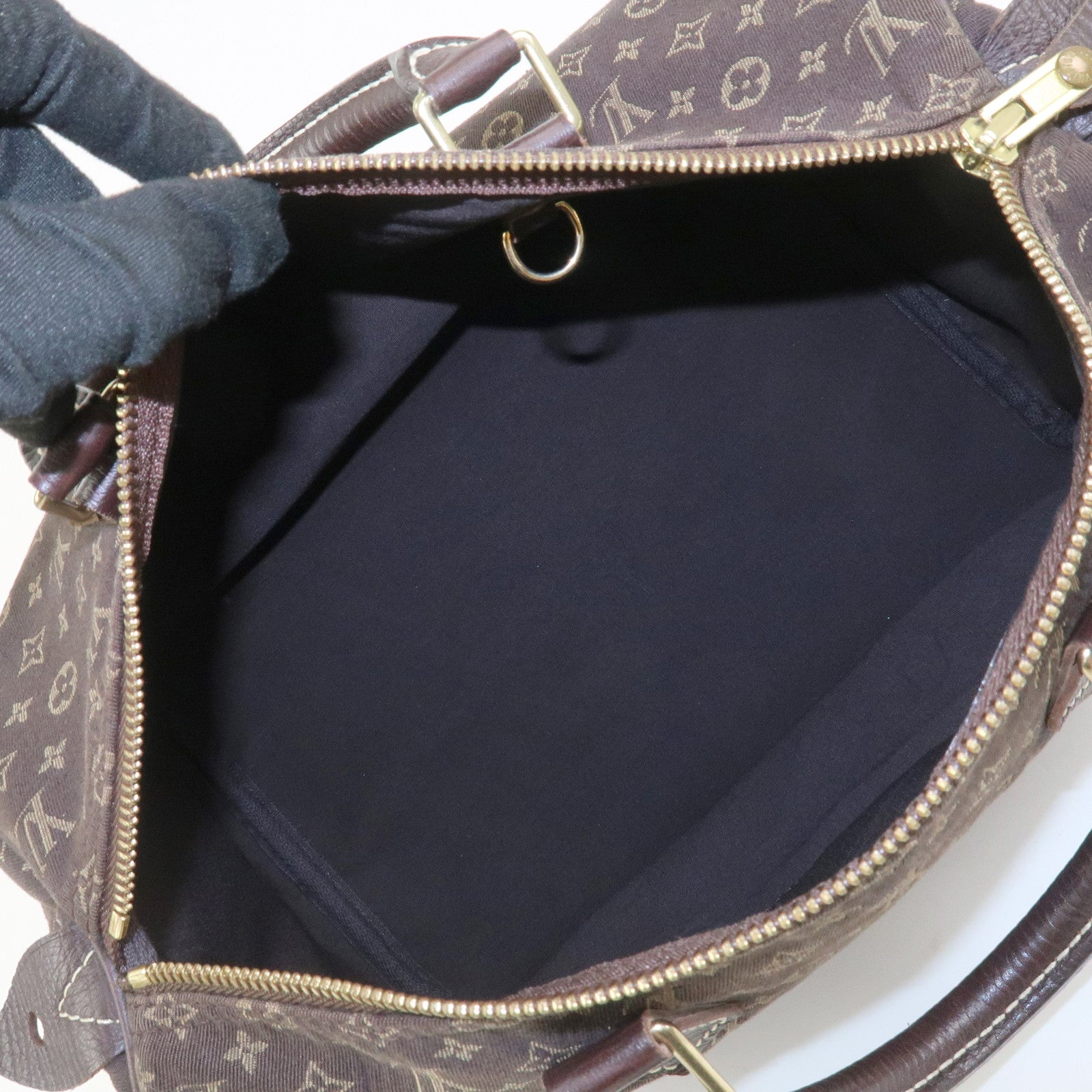 Louis Vuitton Monogram Mini Lin Speedy 30 Boston Bag Ebene M95224
