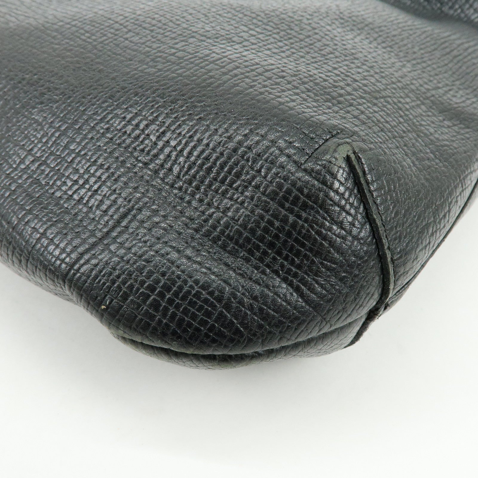 LOEWE Embossed Leather Shoulder Bag Hand Bag Black