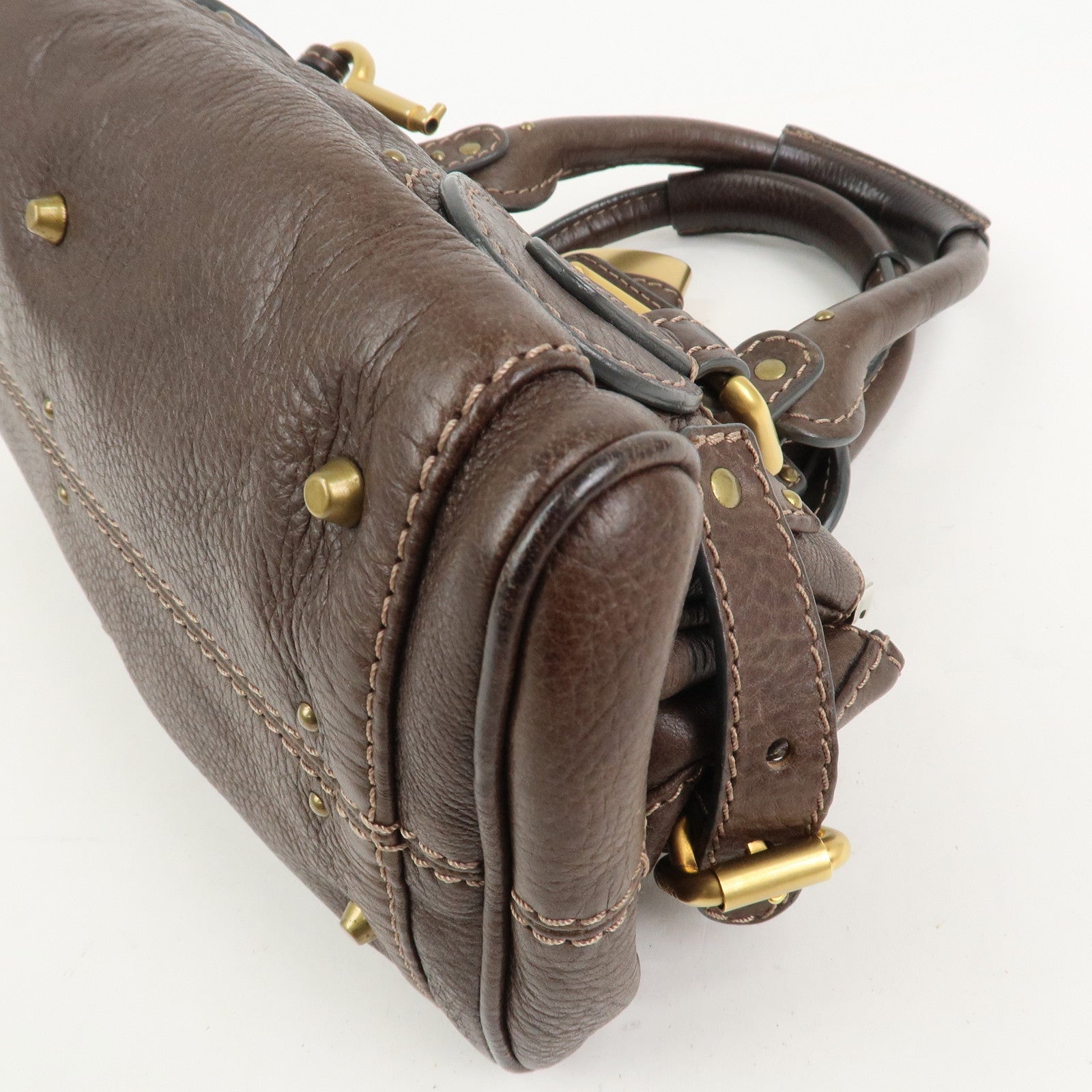 Chloe Paddington MINI Leather Hand Bag Shoulder Bag Brown