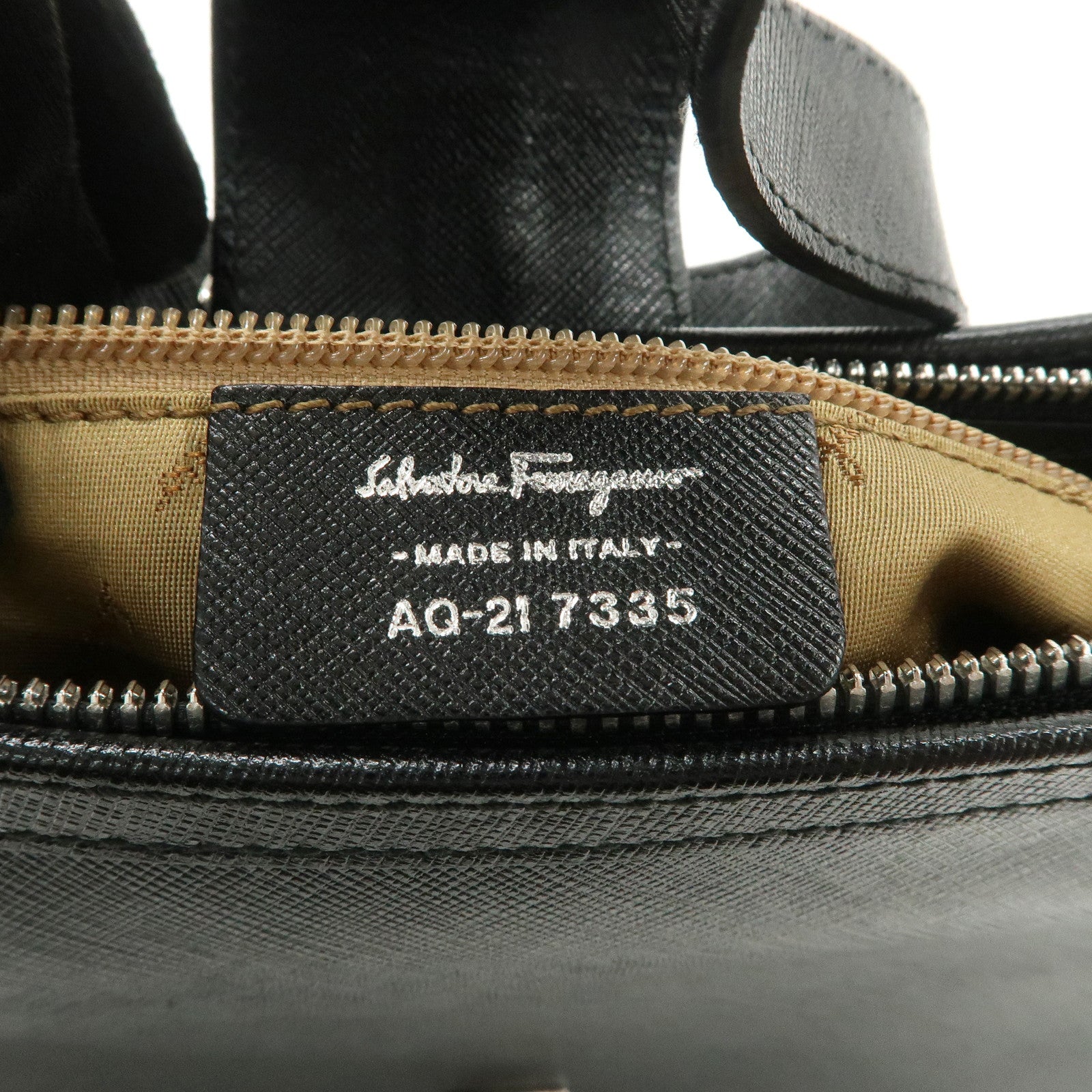 Ferragamo Gancini Leather Shoulder Bag Black