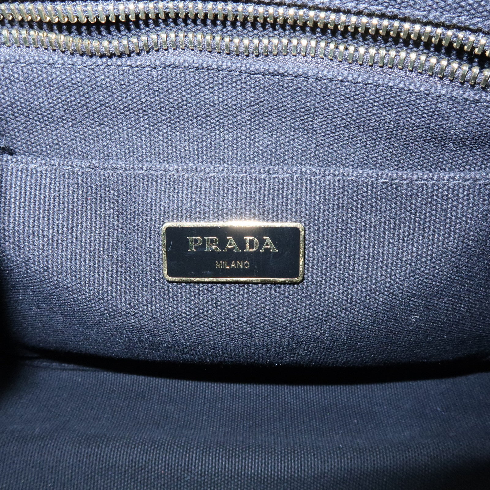 PRADA Triangle Logo Canapa Mini Canvas Bijoux 2Way Bag Black1BG439