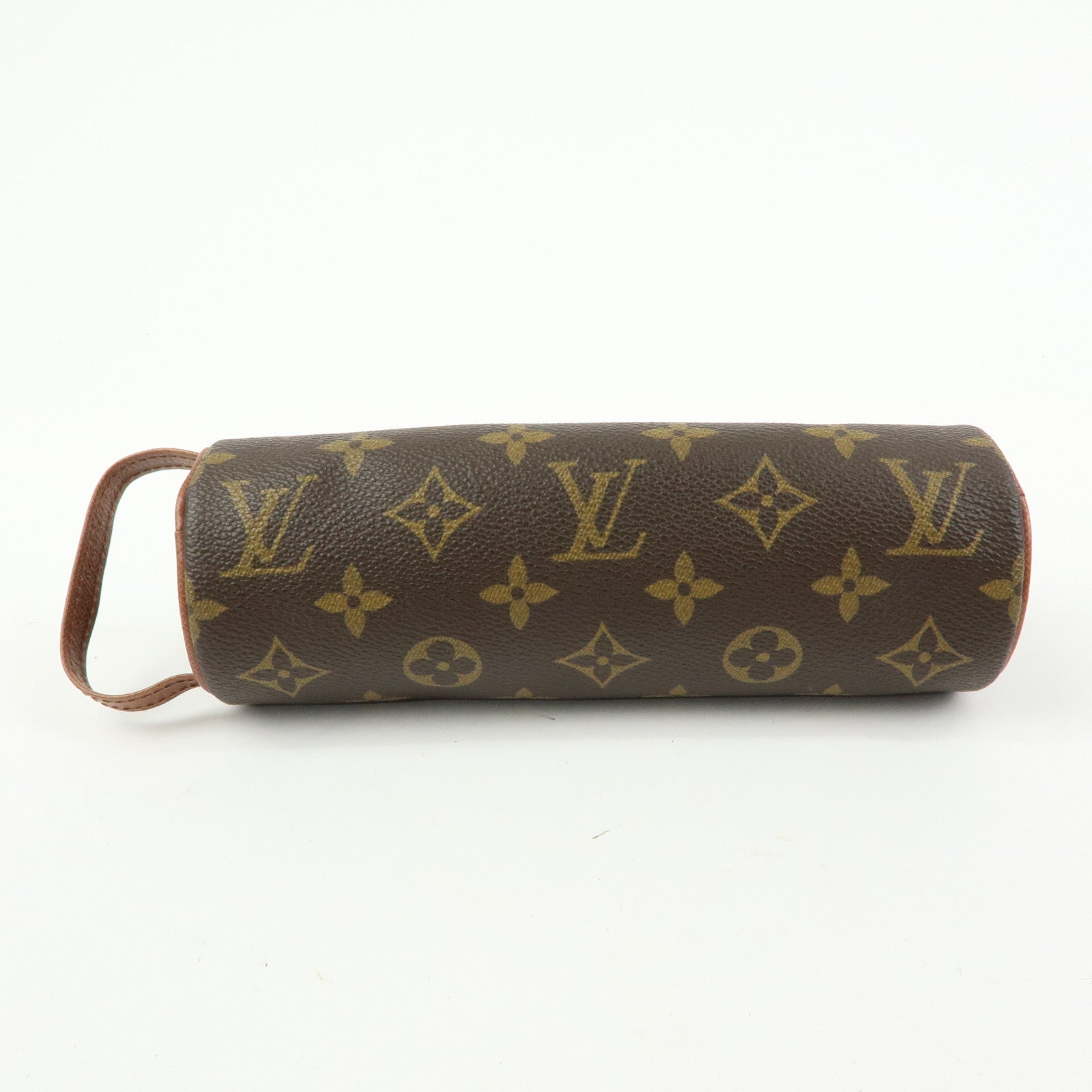 Louis Vuitton Monogram Trousse Ronde Pen Case Brown M47630