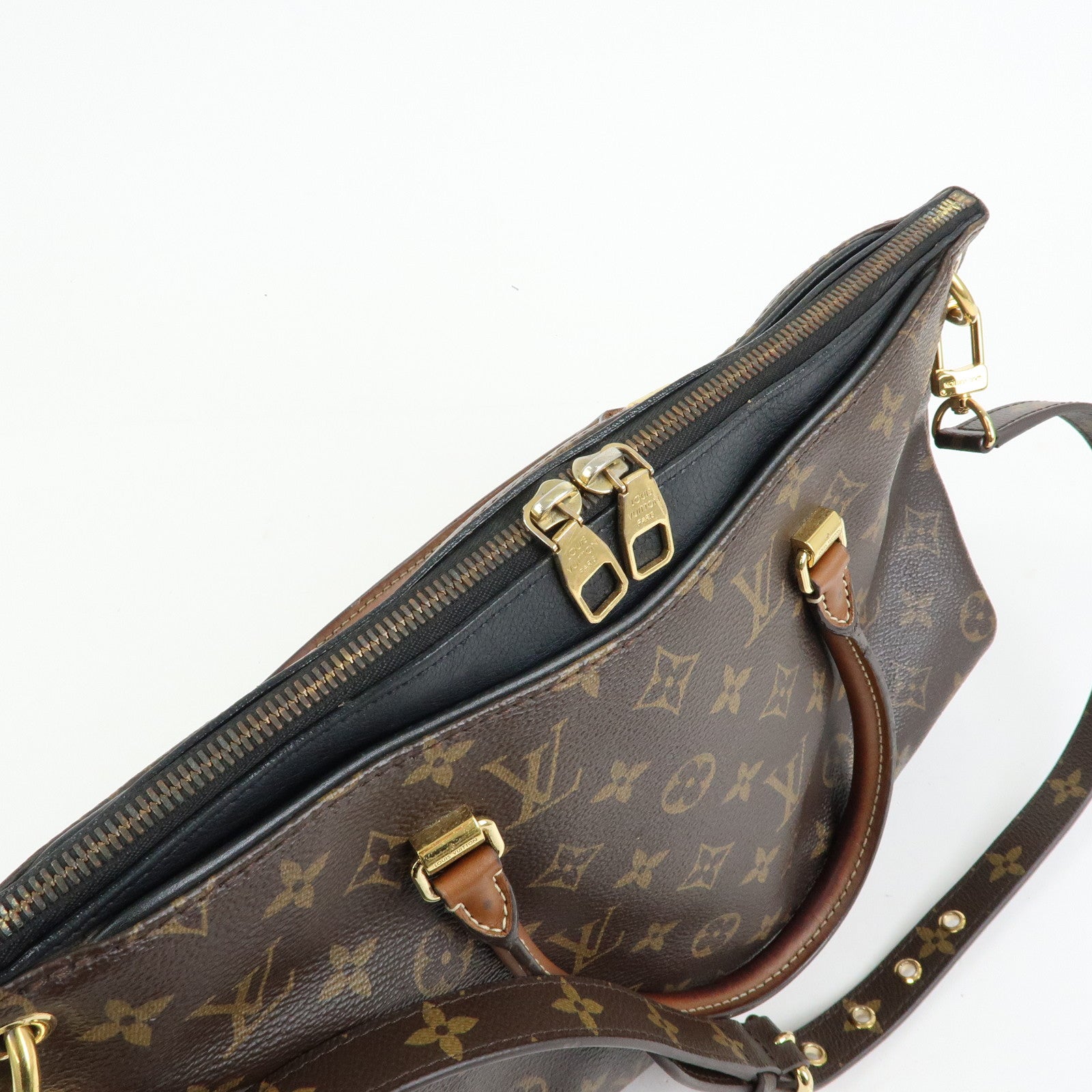 Louis Vuitton Monogram Pallas 2Way Bag Hand Bag Brown Noir M41064