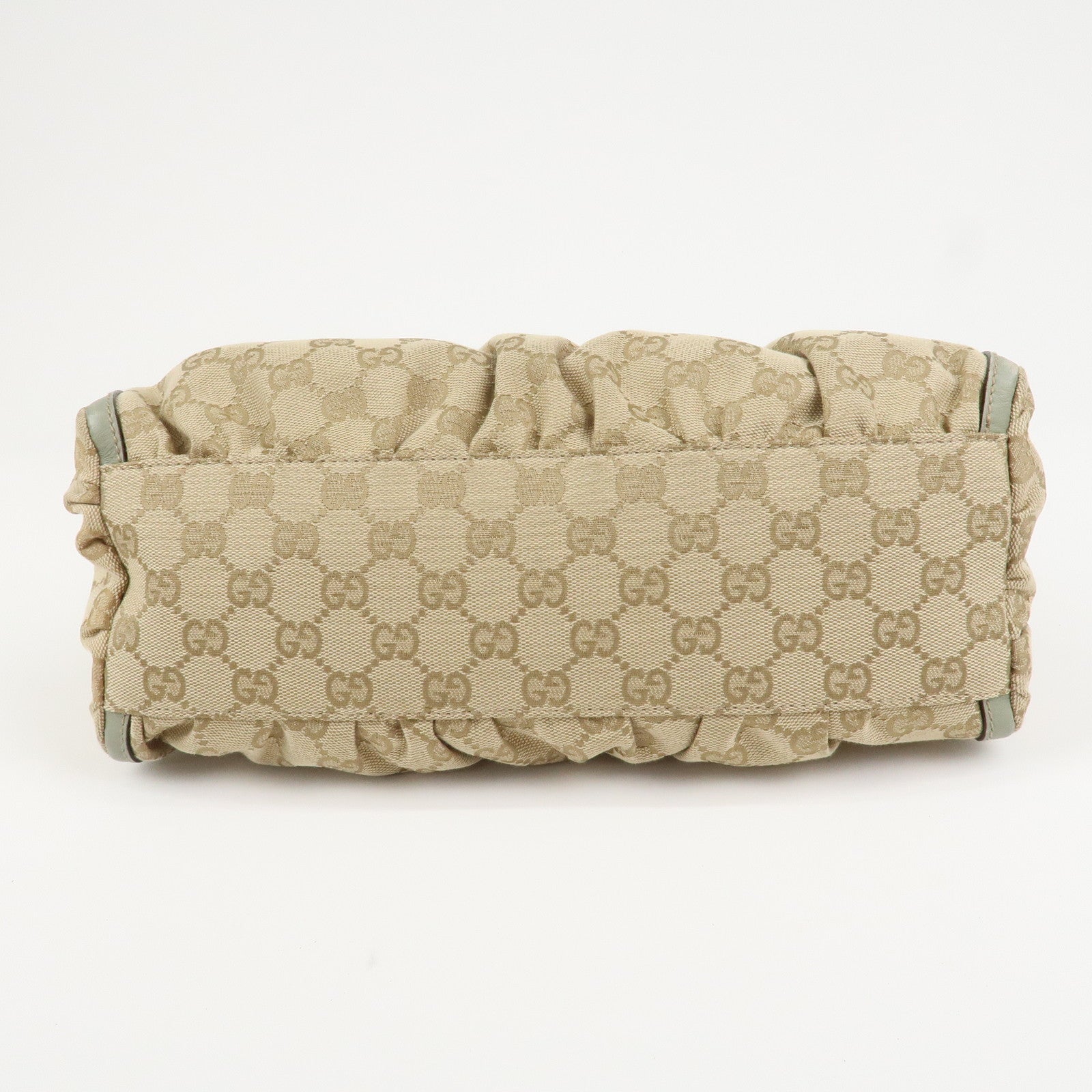 GUCCI Abbey GG Canvas Leather Shoulder Hand Bag Beige Green 190525