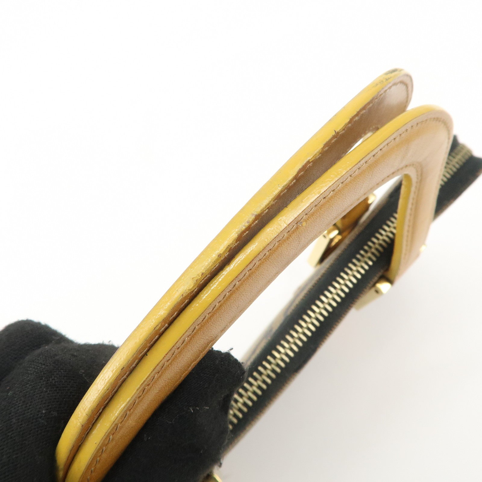 GUCCI Leather × GG Canvas Black 07198 Used