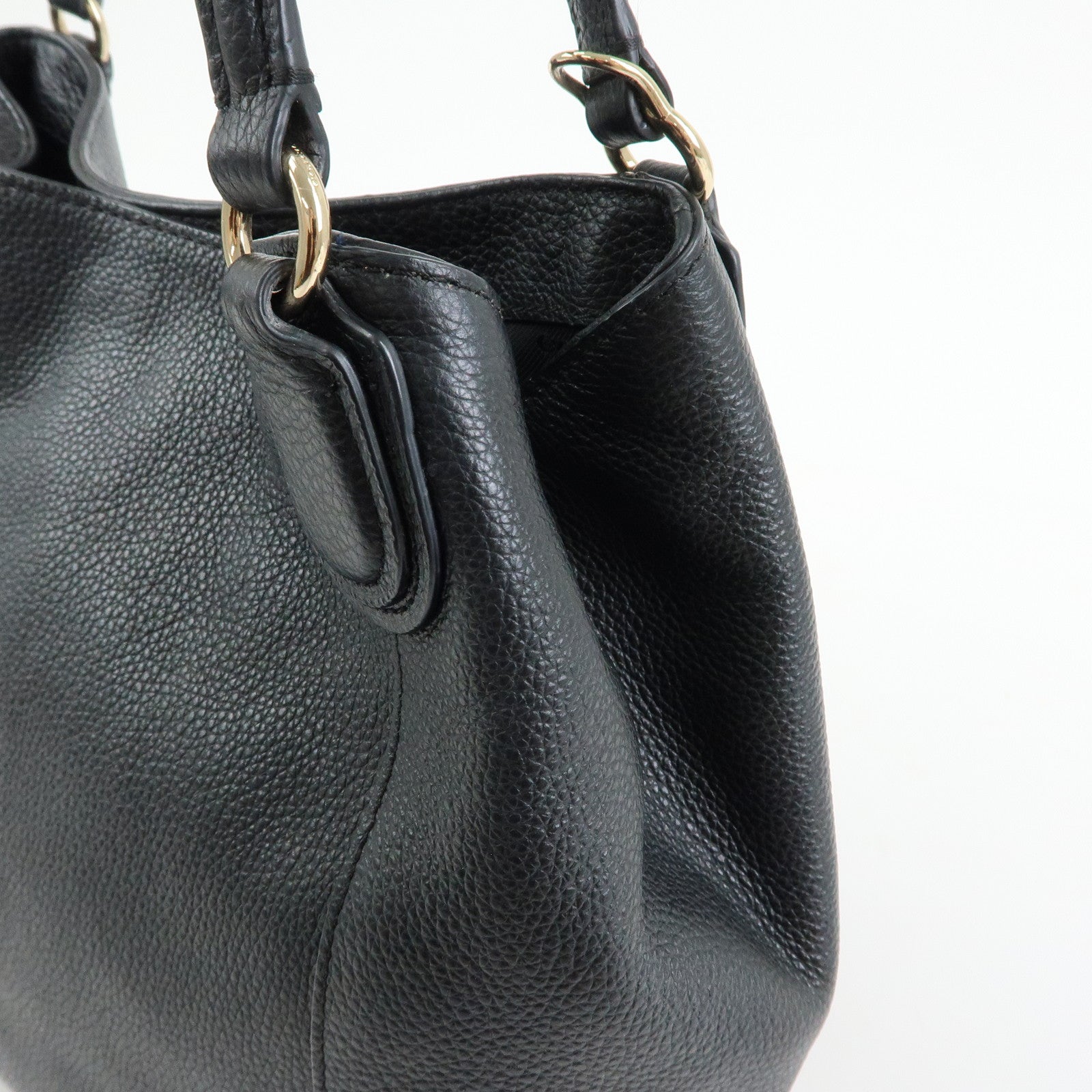 COACH Edie Leather 2Way Shoulder Bag Hand Bag Black
