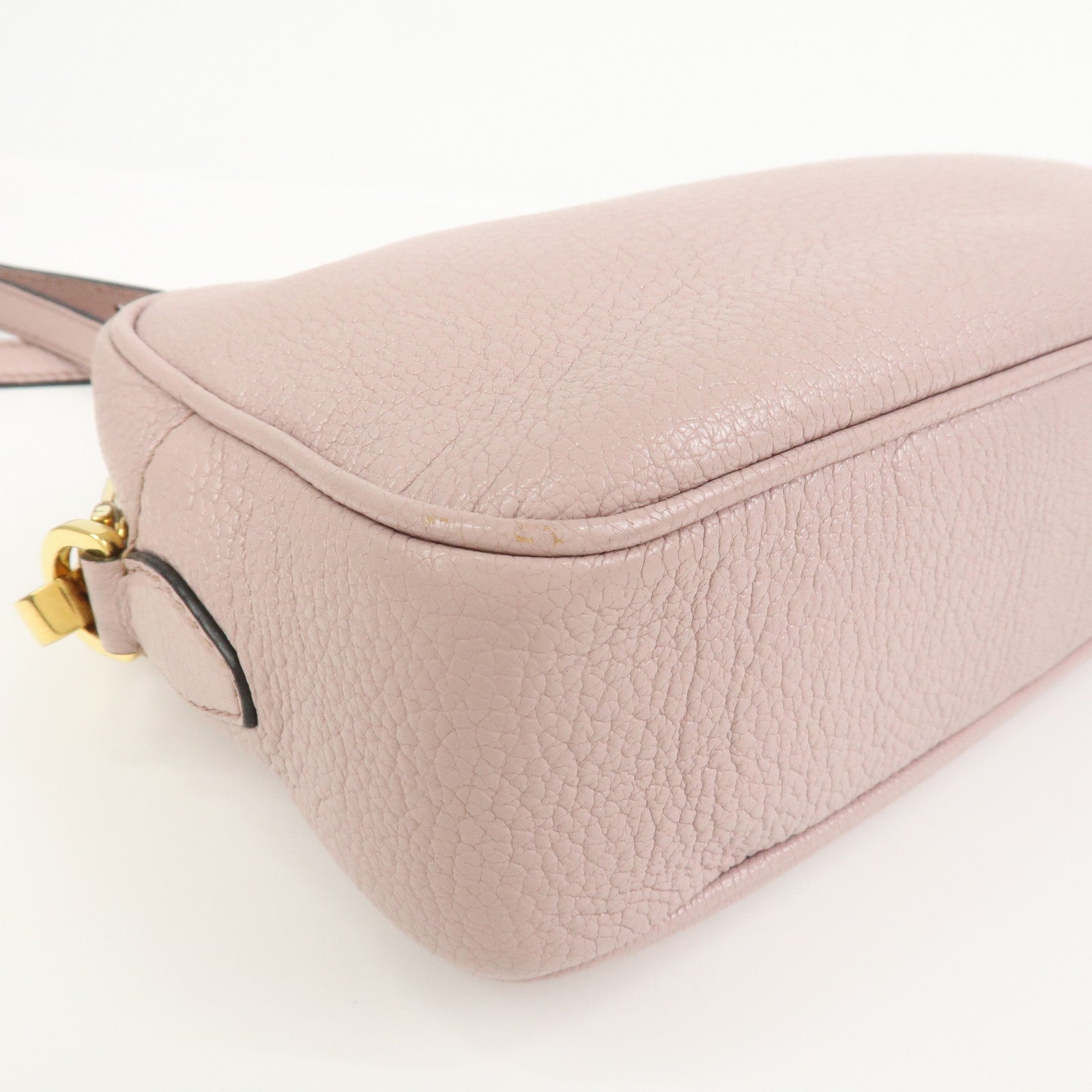 MIU MIU Leather Shoulder Bag Crossbody Bag Pink 5BH056