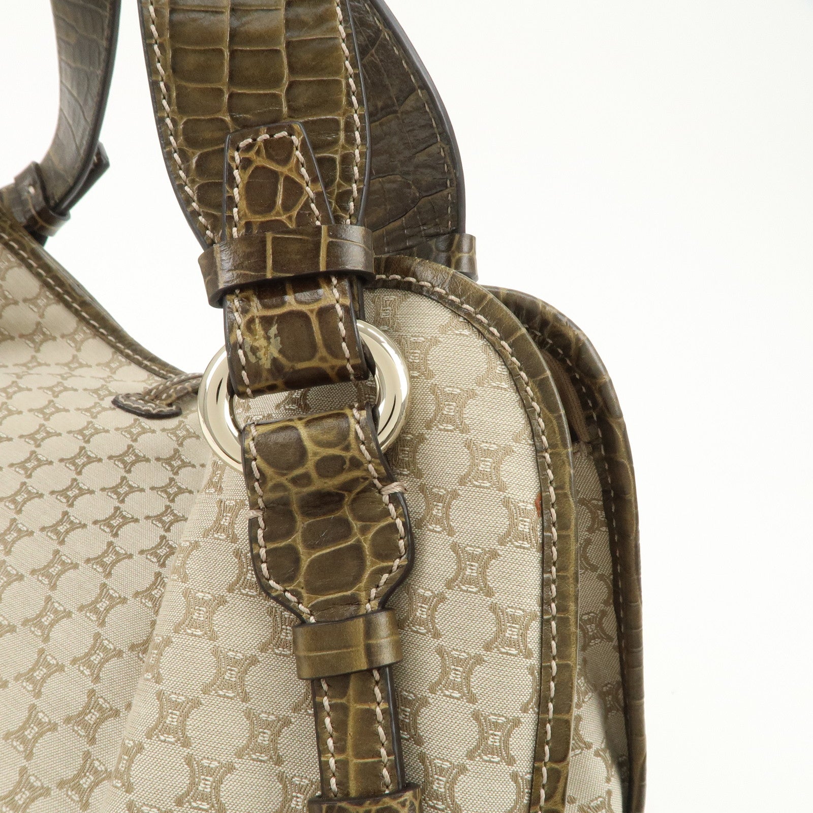 CELINE Macadam Bittersweet Shoulder Bag Tote Bag Hand Bag Beige