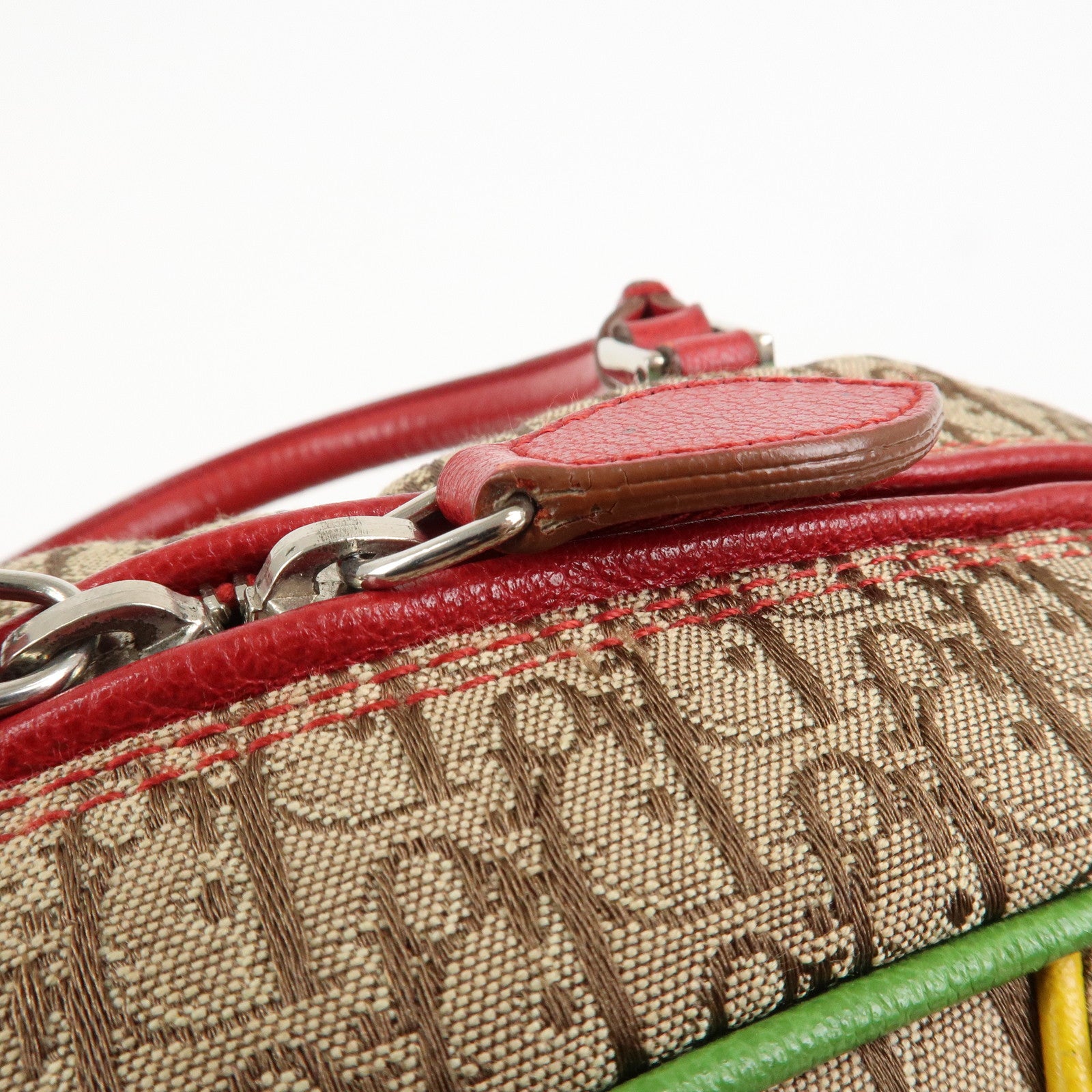 Christian Dior Rasta Trotter Canvas Boston Bag Beige 08RU0064 Used