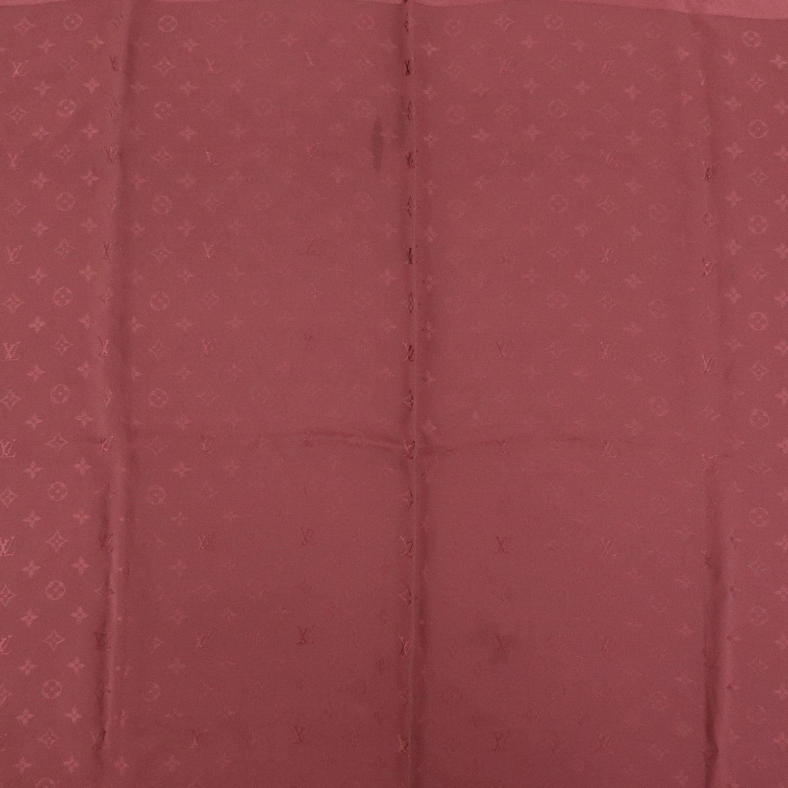 Louis Vuitton Monogram Silk 100% Scarf Shawl Bordeaux