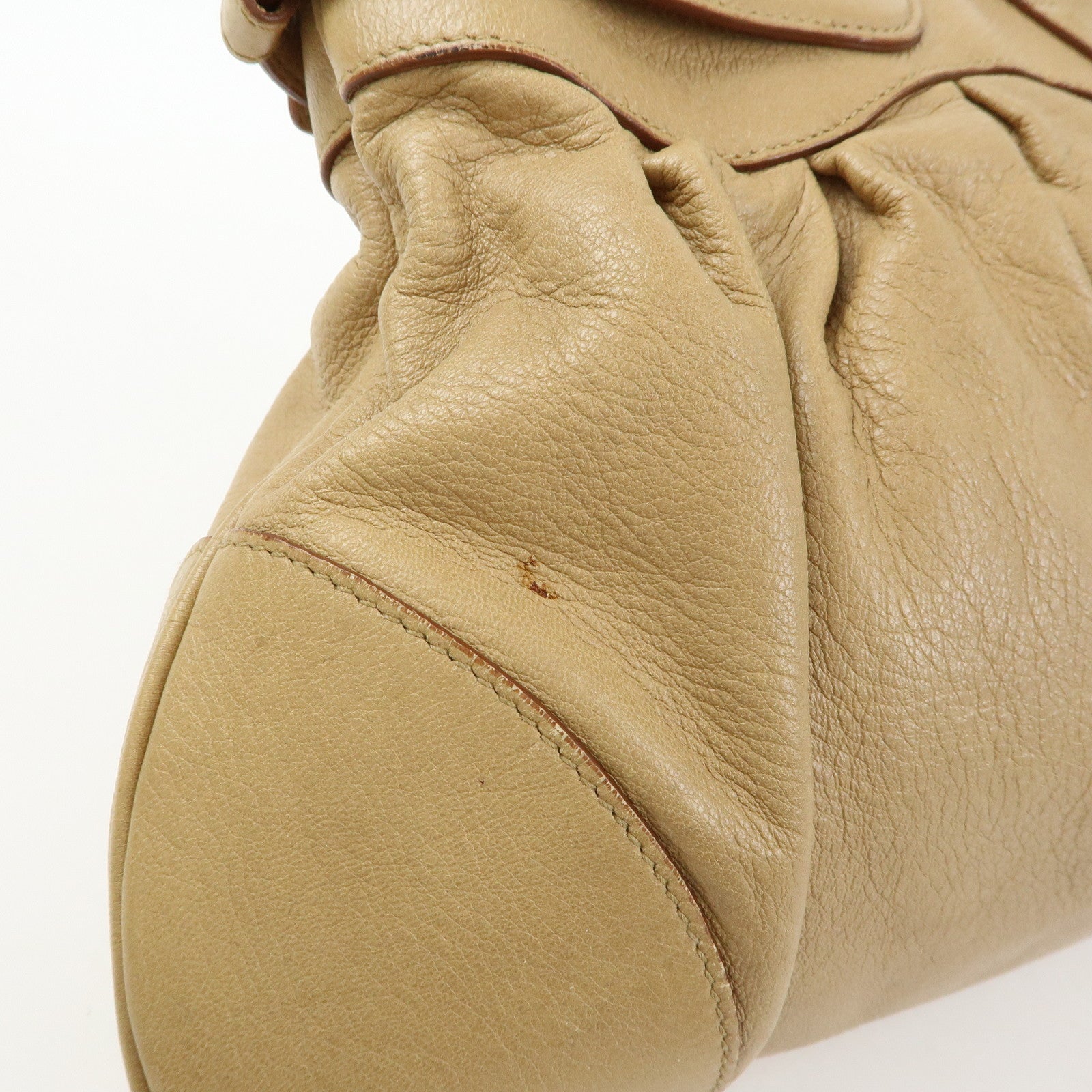 Ferragamo Gancini Leather Rattan Shoulder Bag Light Brown