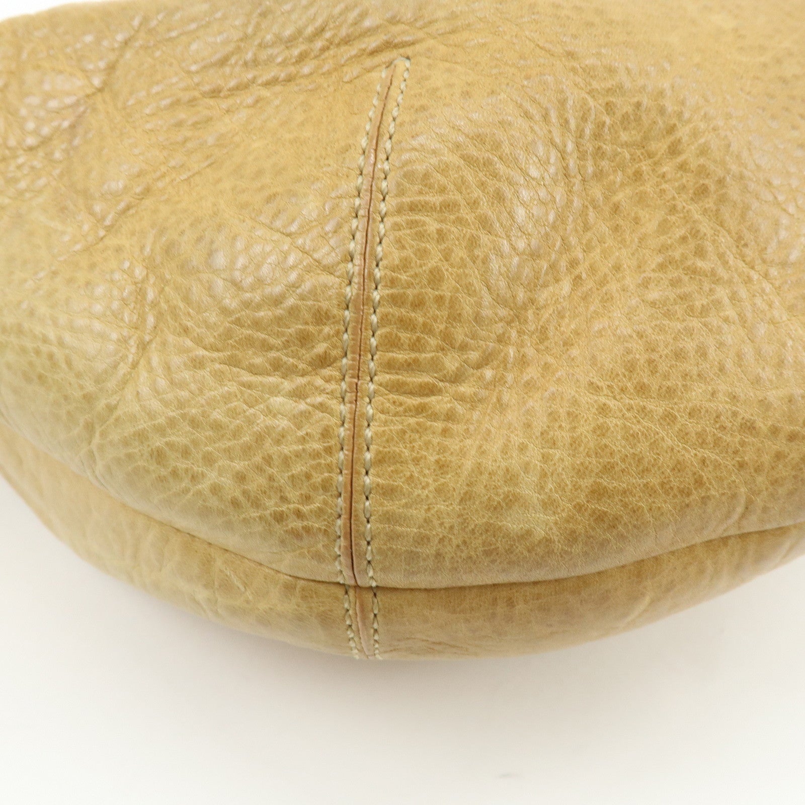 COACH Leather Shoulder Bag Hand Bag Studs Camel