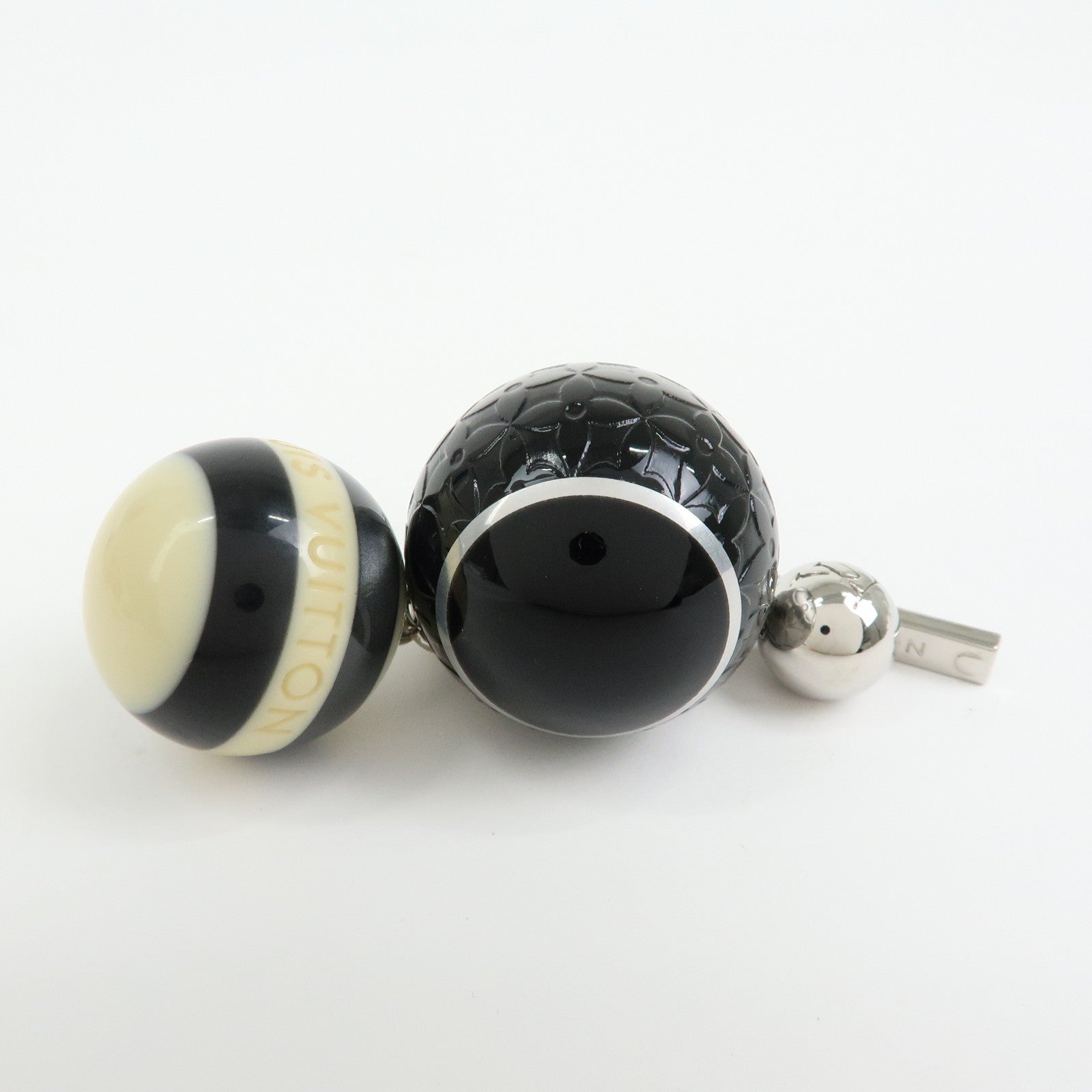 Louis Vuitton Metal Bag Charm Key Holder Black White M65701