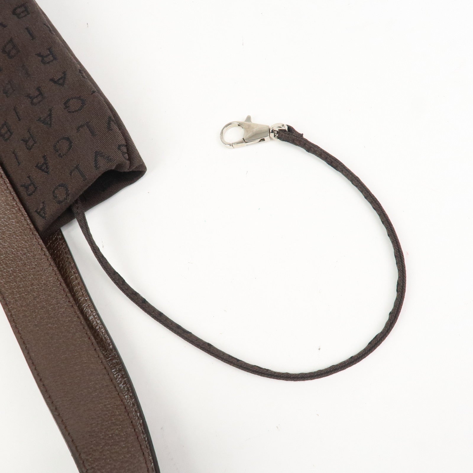 BVLGARI Logo Mania Canvas Leather Shoulder Bag Tote Bag Brown