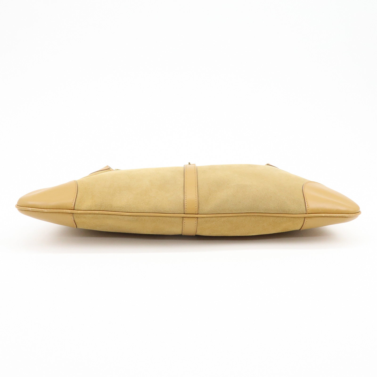 GUCCI Bamboo Suede Leather Kandinsky Shoulder Bag Beige 001・4061