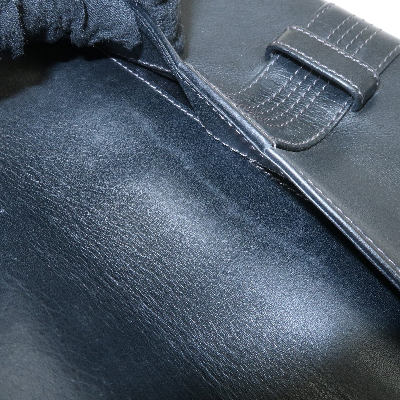 LOEWE Anagram Leather Shoulder Bag Hand Bag Black Used