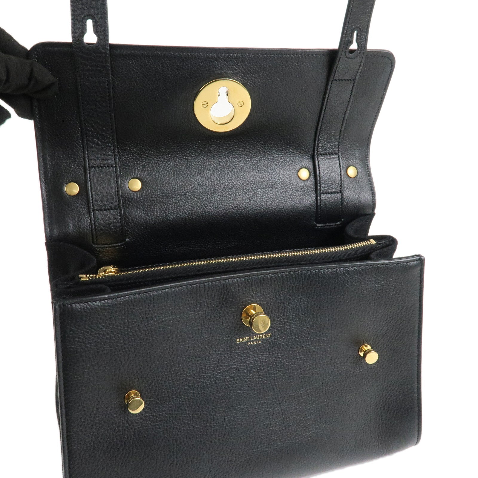 SAINT LAURENT PARIS Leather Muse Toe 2Way Bag Hand Bag 368229