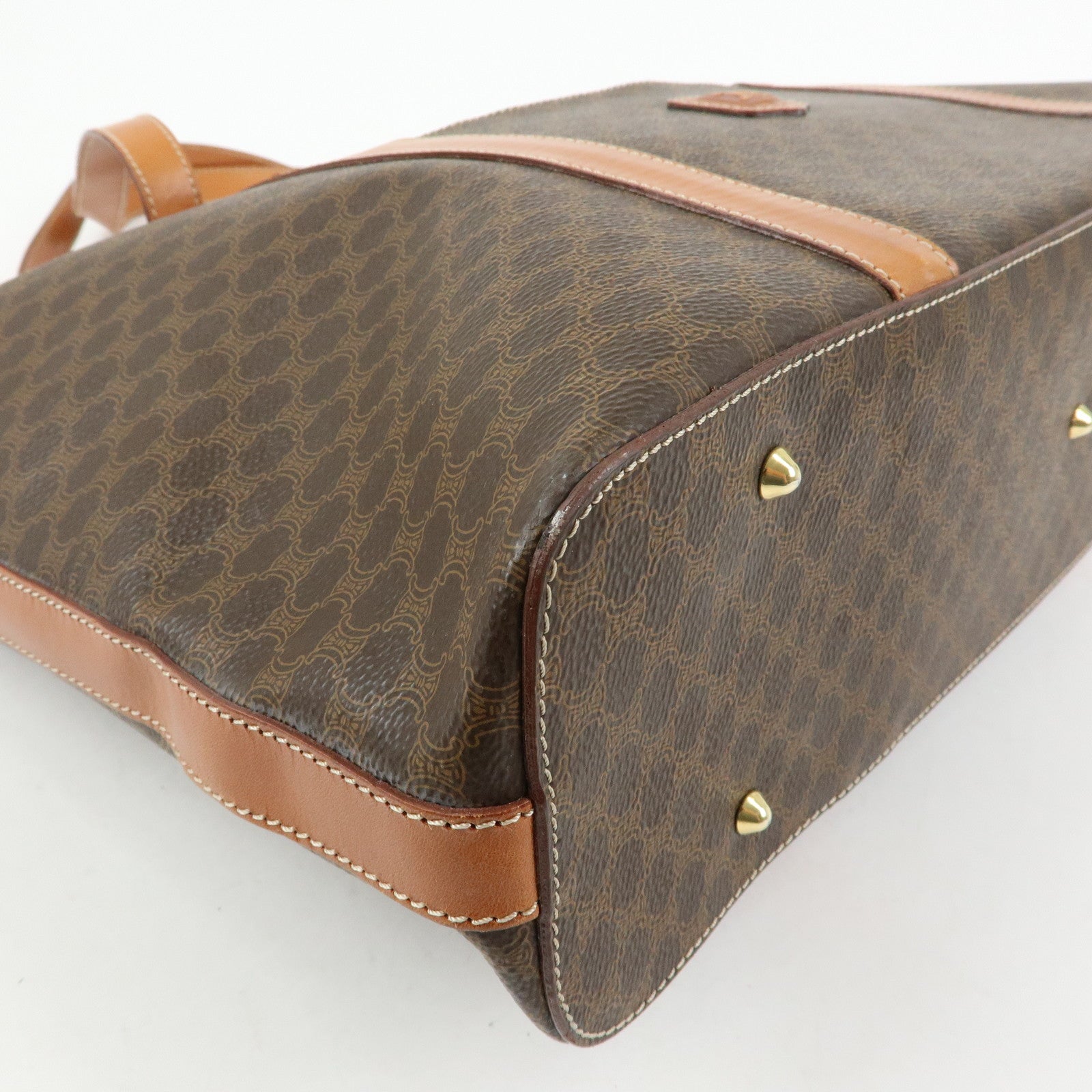 CELINE Macadam PVC Leather Tote Bag Shoulder Bag Brown