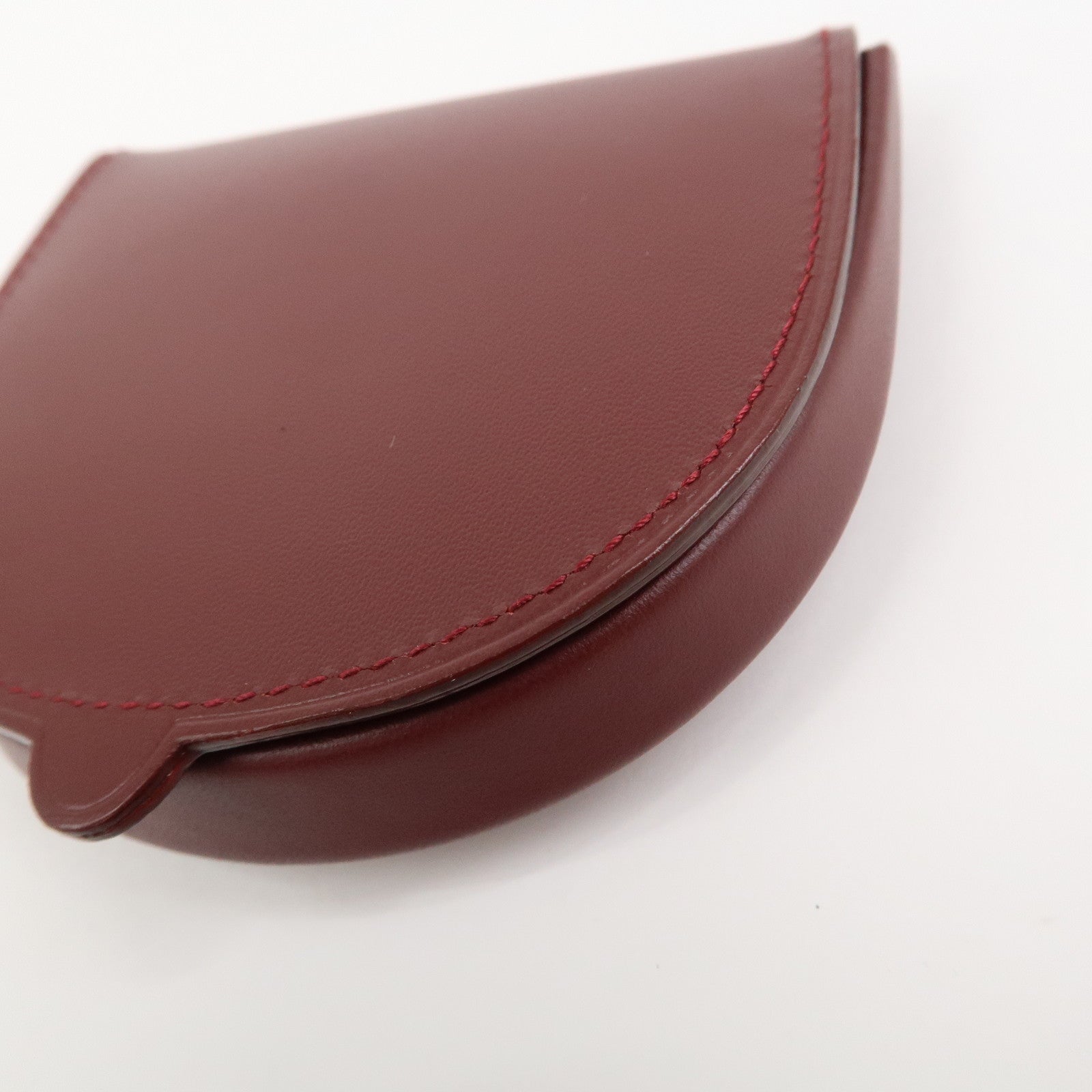 Cartier Must Line Logo Leather Coin Case Coin Purse Bordeaux