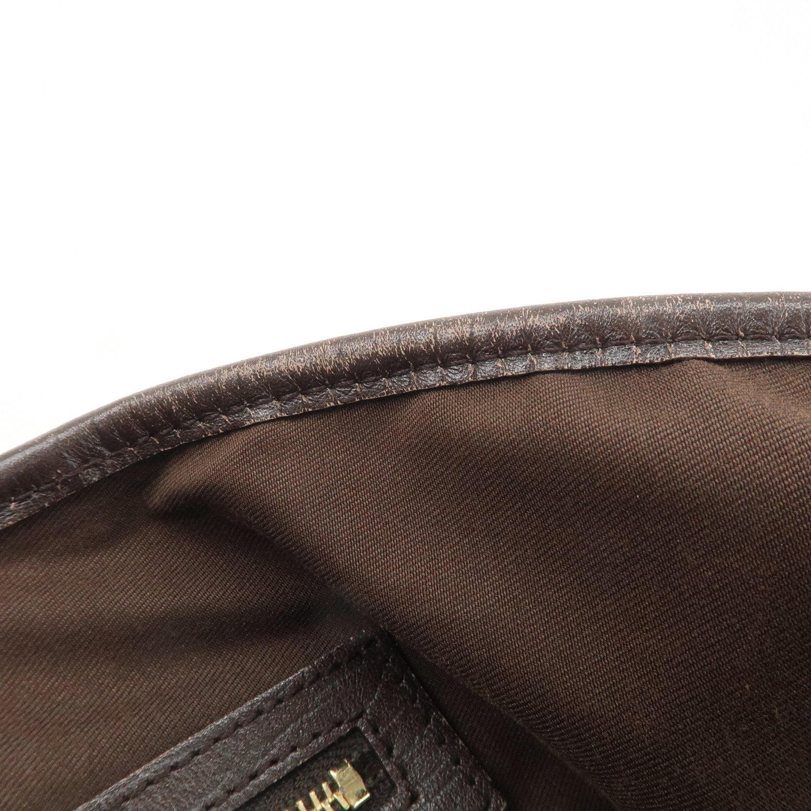 GUCCI Sherry GG Canvas Leather Tote Bag Beige Brown 139260 Used