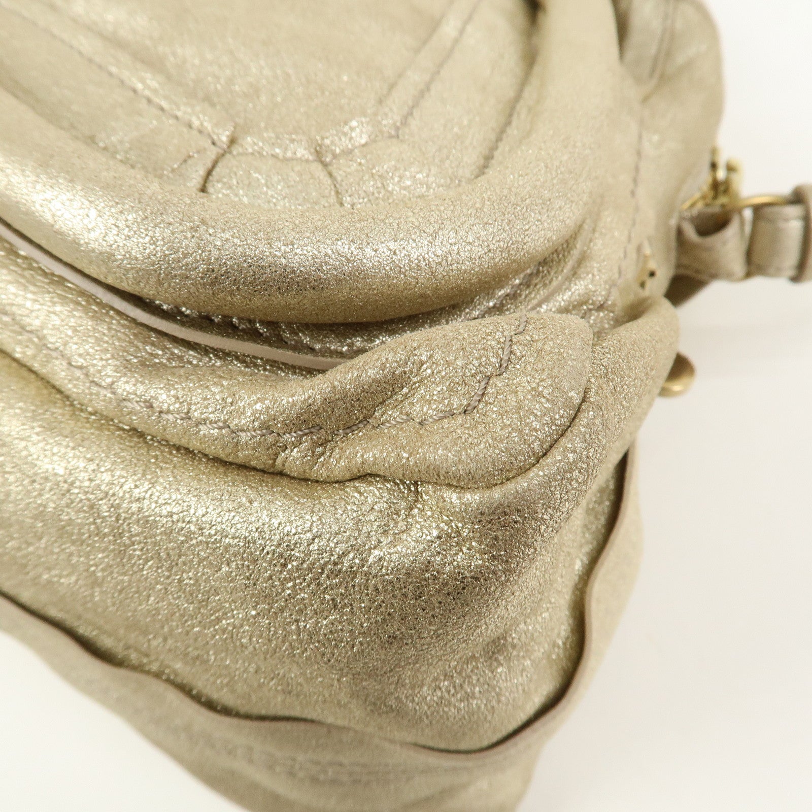 Chloe Paraty Leather 2Way Bag Hand Bag Shoulder Bag Gold 041056-09