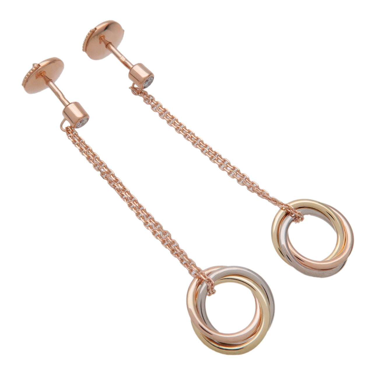 Cartier Sweet Trinity 1P Diamond Earrings K18 750WG/PG/YG