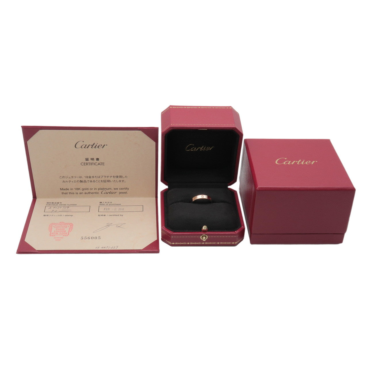 Cartier Mini Love 1P Diamond Ring K18 750PG Rose Gold #54 US7 EU54