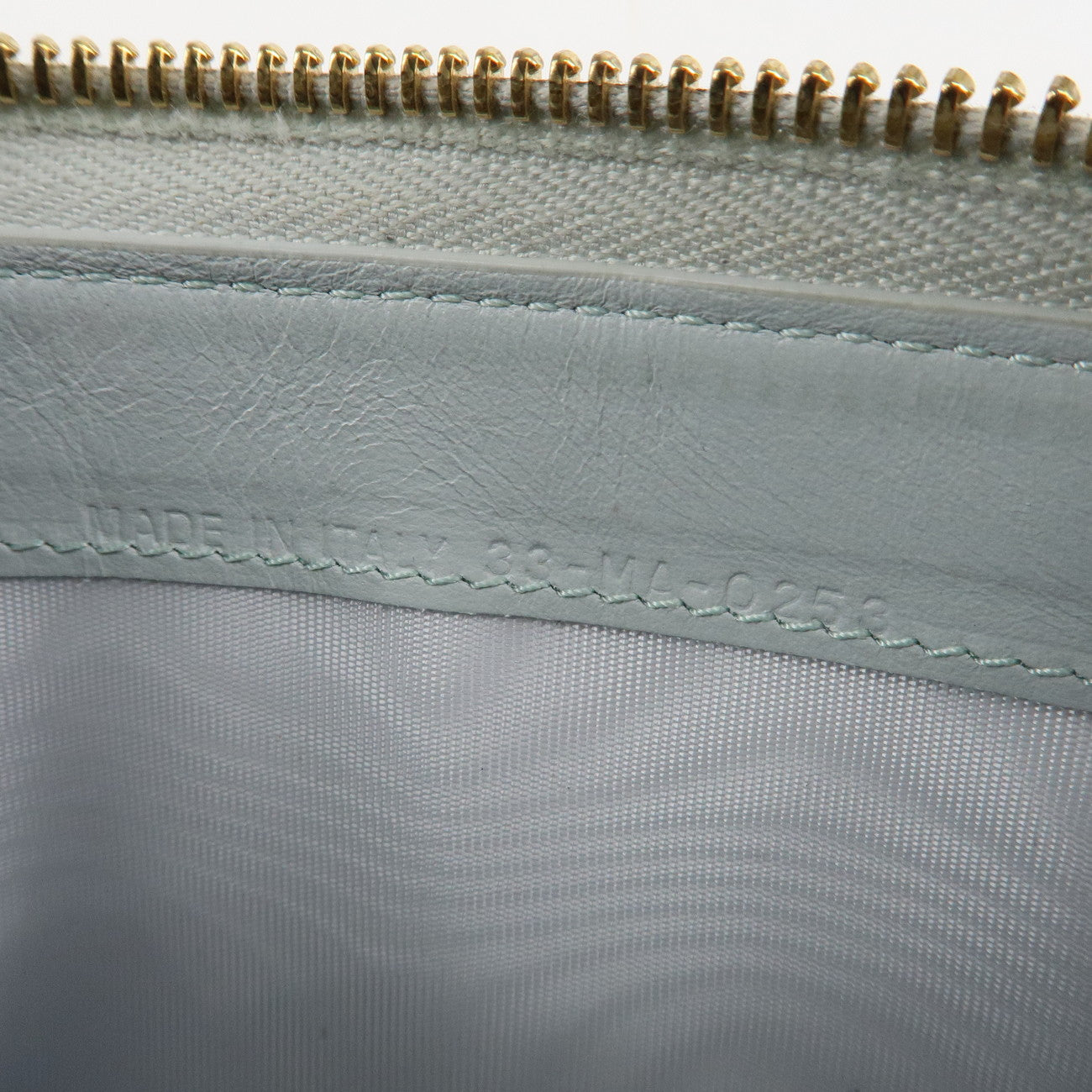 Christian Dior Cannage Patent Leather Zippy Long Wallet Light Blue Used