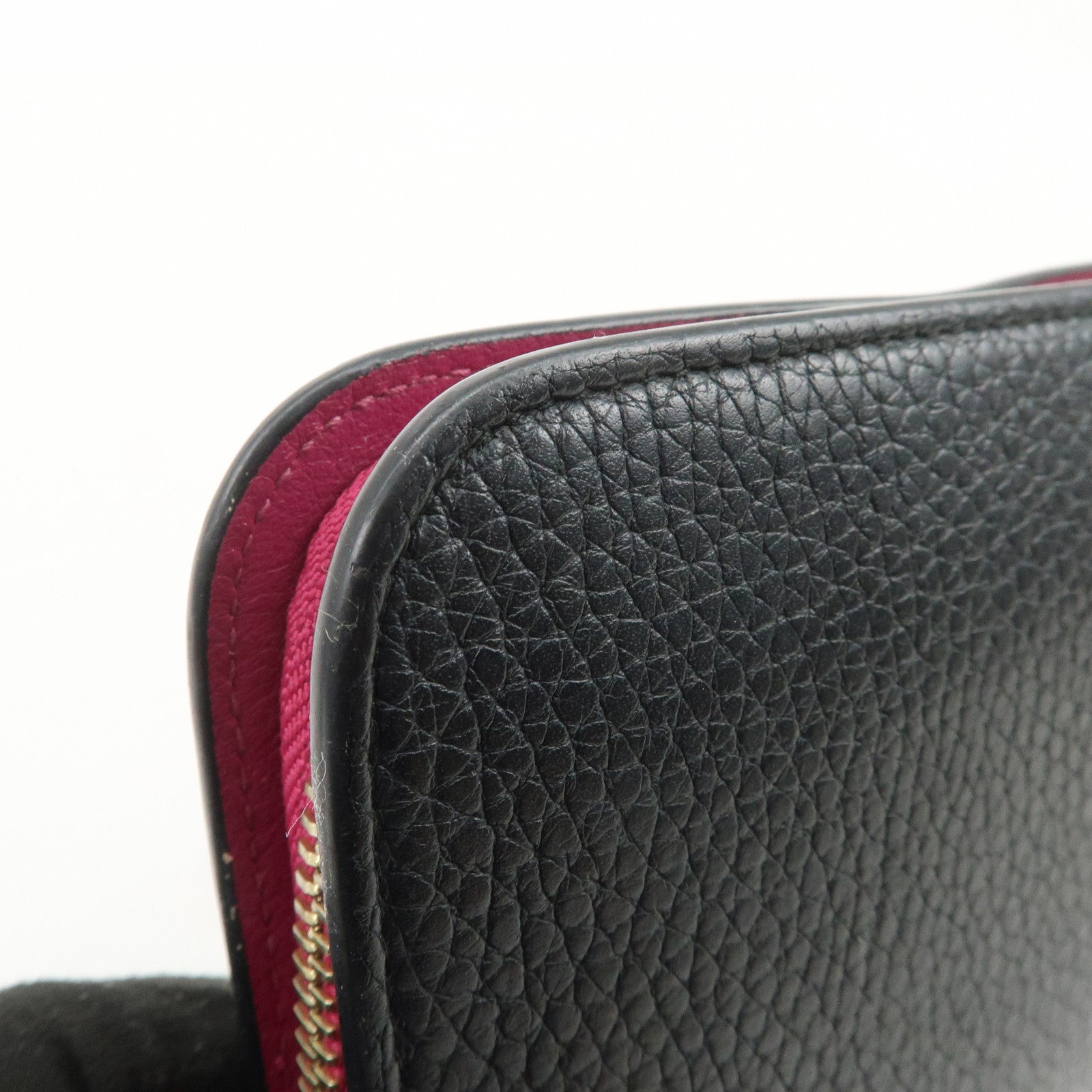 Christian Dior Diorissimo Round Zippy Long Wallet Black Pink