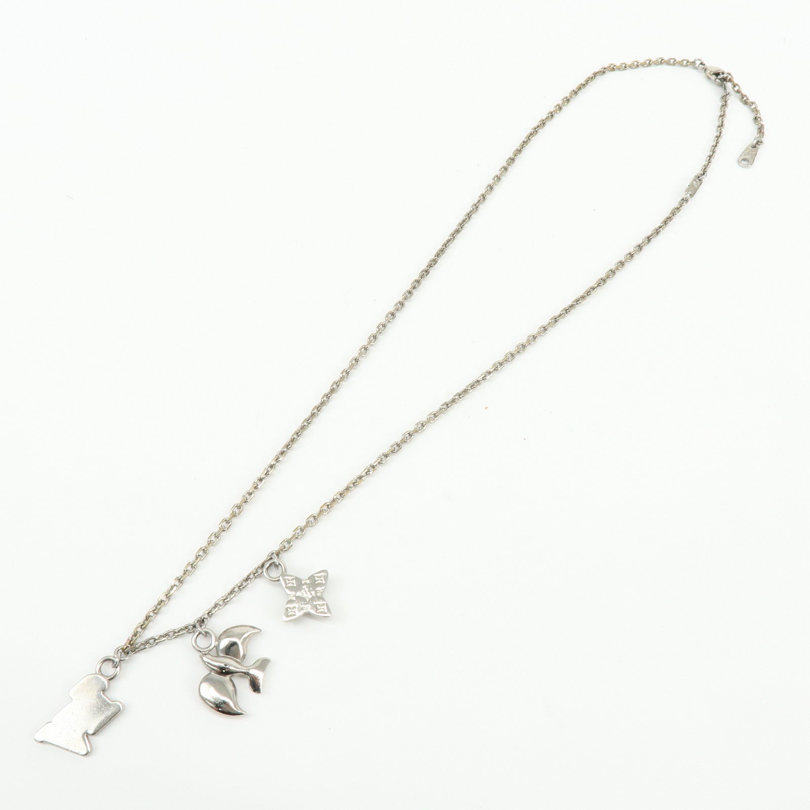 Louis Vuitton Collier LV Dove Metal Silver Necklace M00957