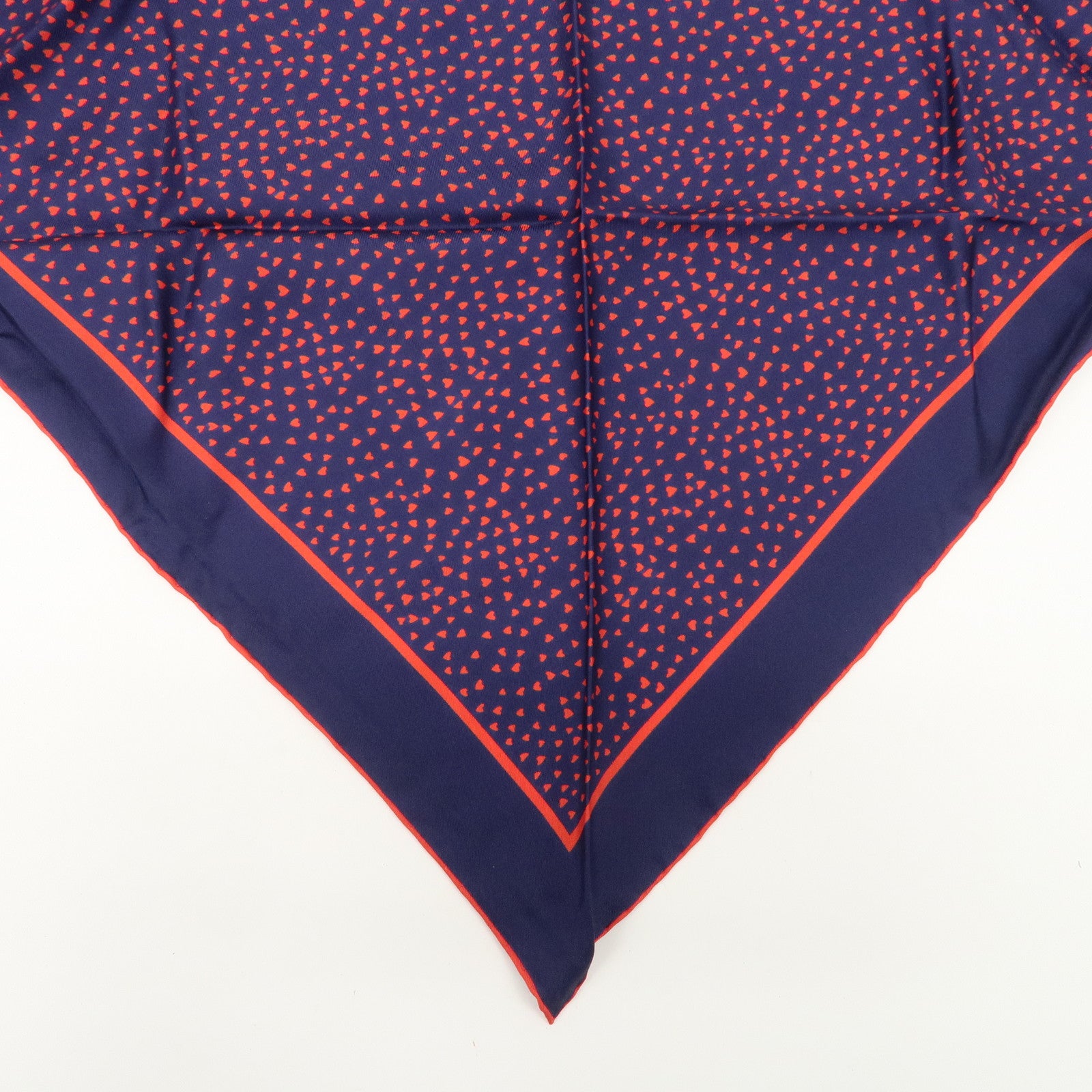 Christian Dior Silk 100% Triangle Scarf Dark Navy Red