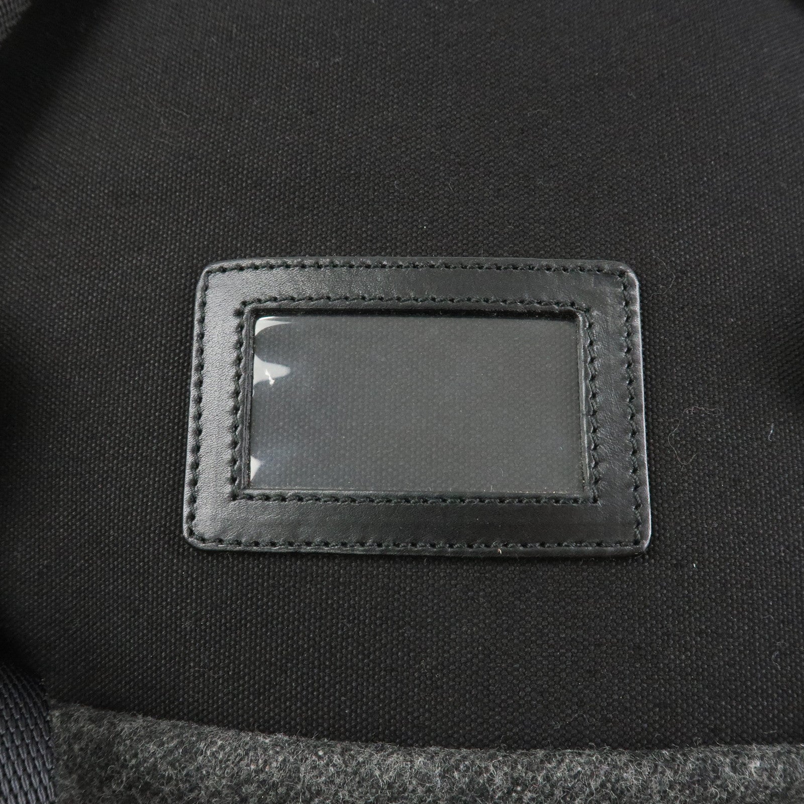 PRADA Triangle Logo Wool Canvas Backpack Rucksack Gray V203R