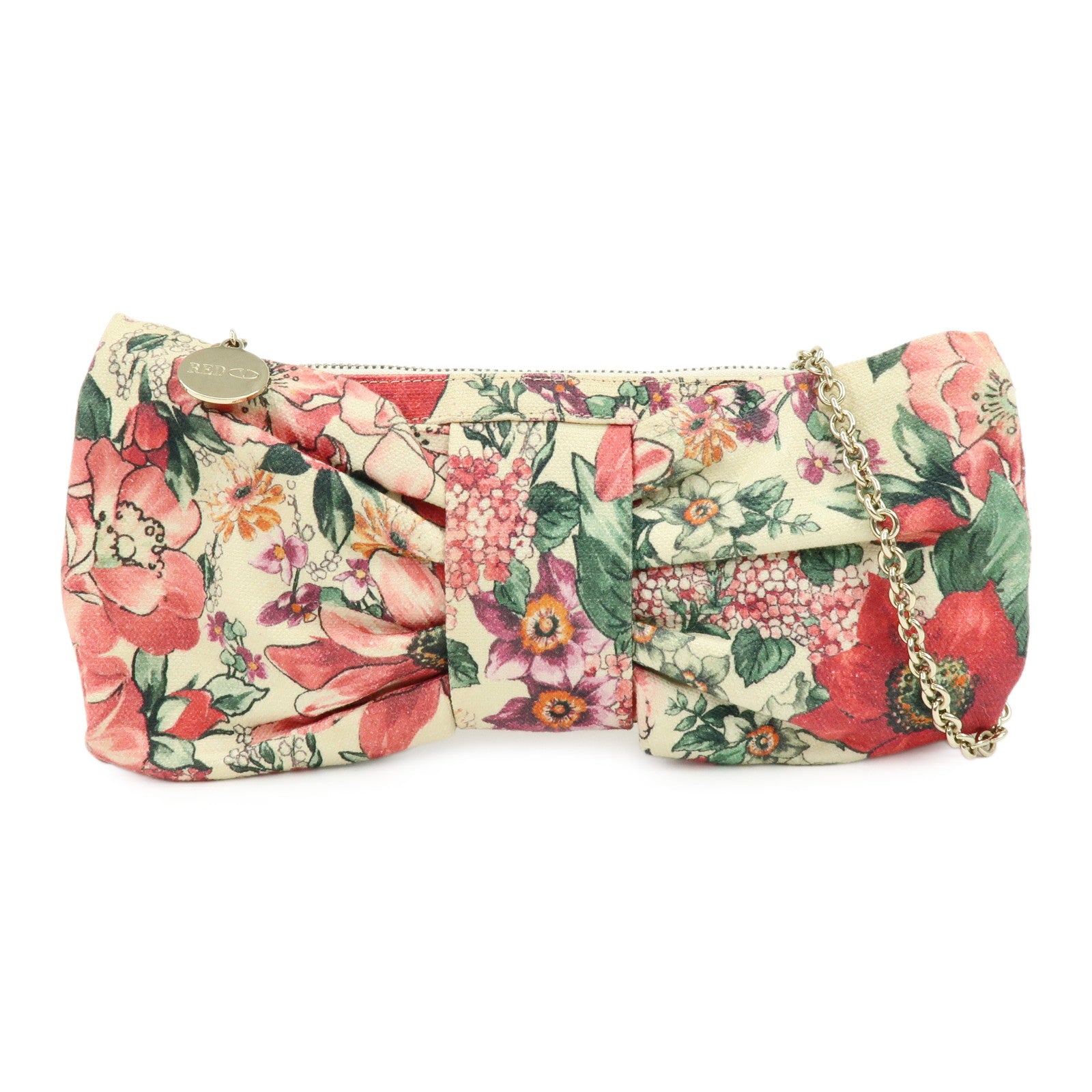 VALENTINO RED Valentino Canvas Ribbon Flower Chain Shoulder Bag