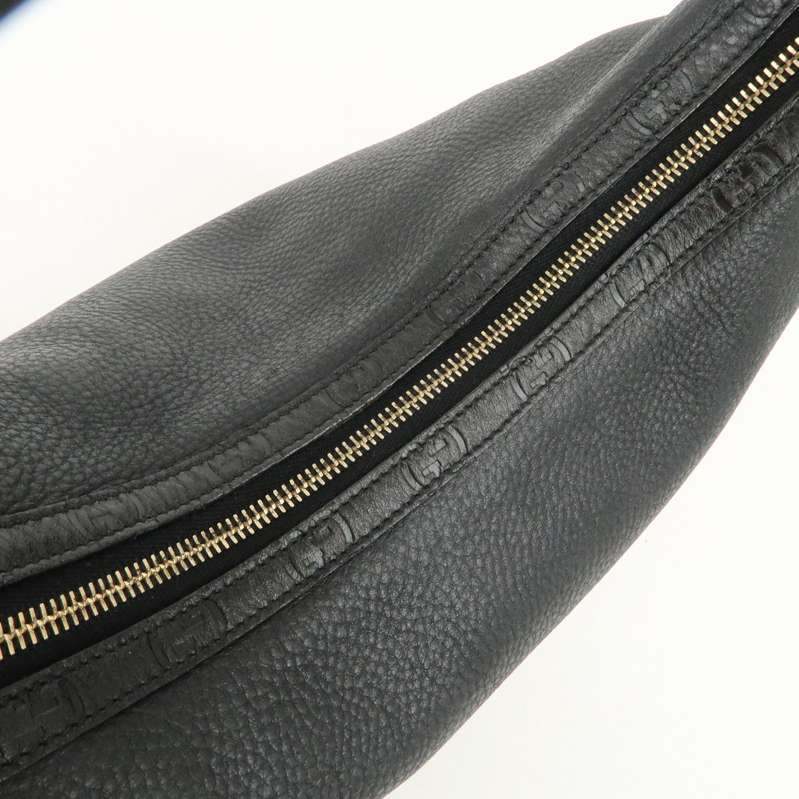 GUCCI Guccissima Leather Shoulder Bag Hand Bag Black 181515 Used