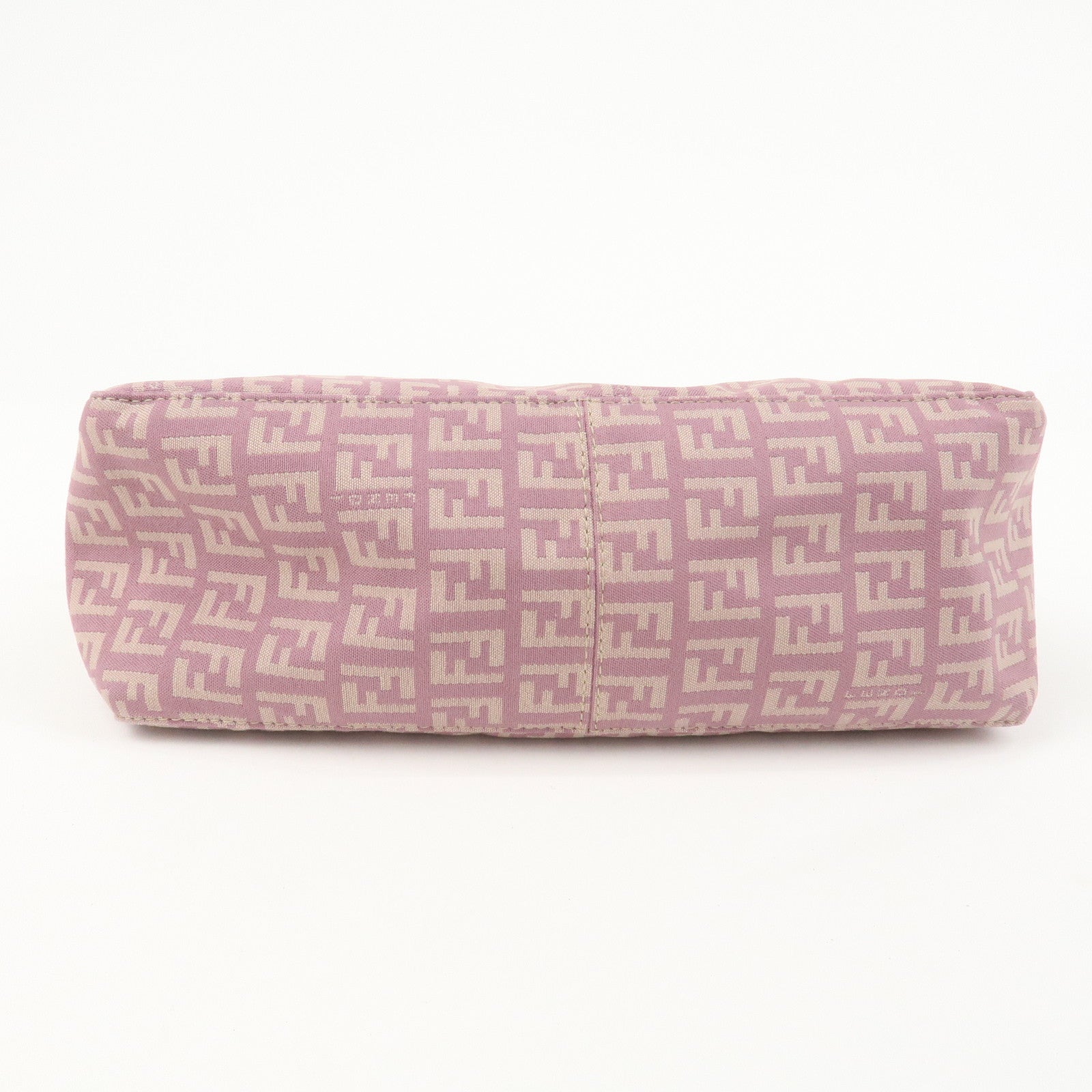 FENDI Zucchino Canvas Leather Shoulder Bag Light Purple 8BR267