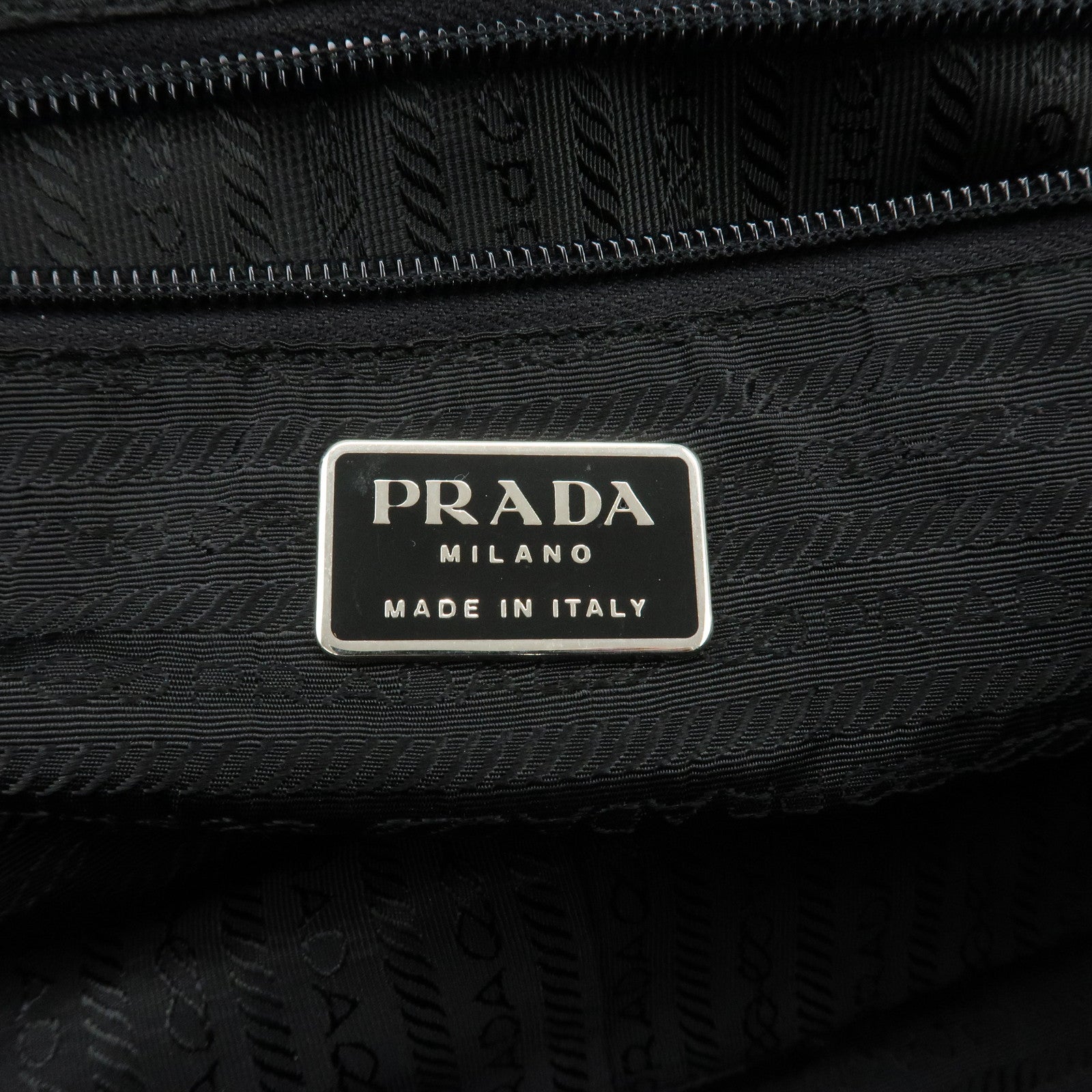 PRADA Leather Boston Bag Bowling Bag Hand Bag Black Bordeaux B10524