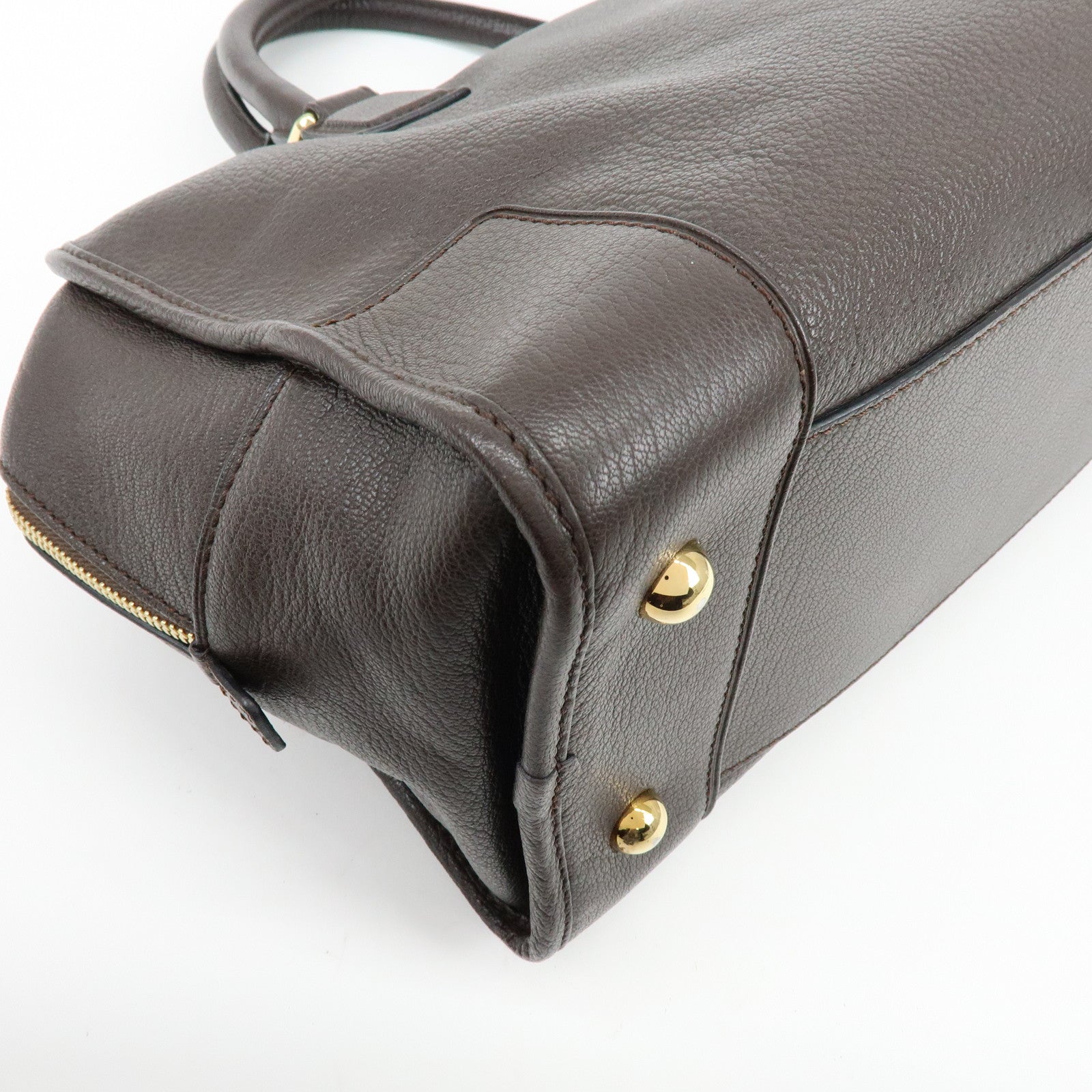 LOEWE Anagram Amazona 36 Hand Bag Boston Bag Dark Brown
