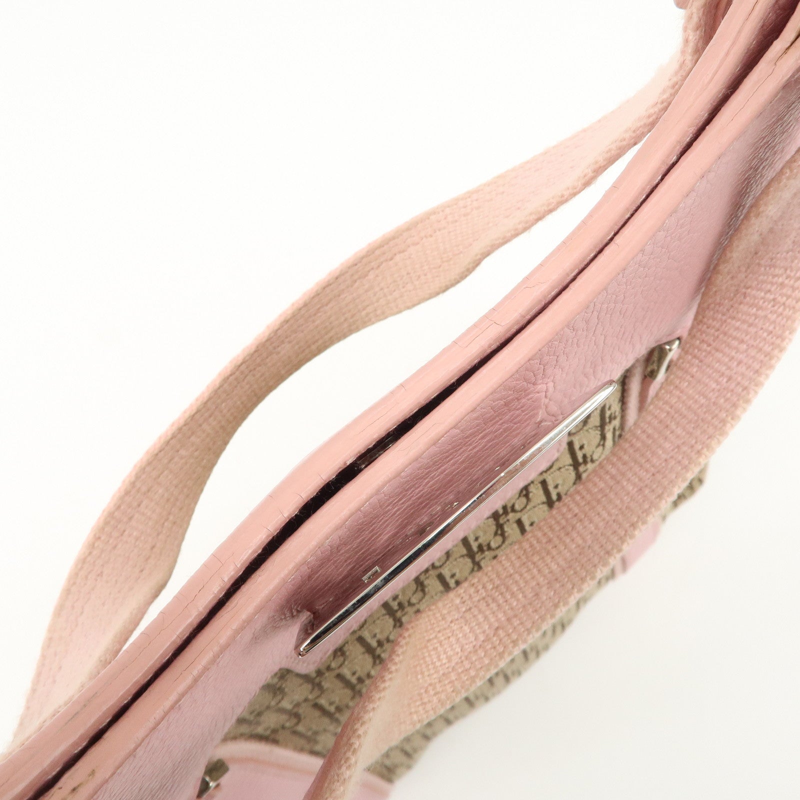 Christian Dior Trotter Street Chic Canvas Tote Bag Beige Pink