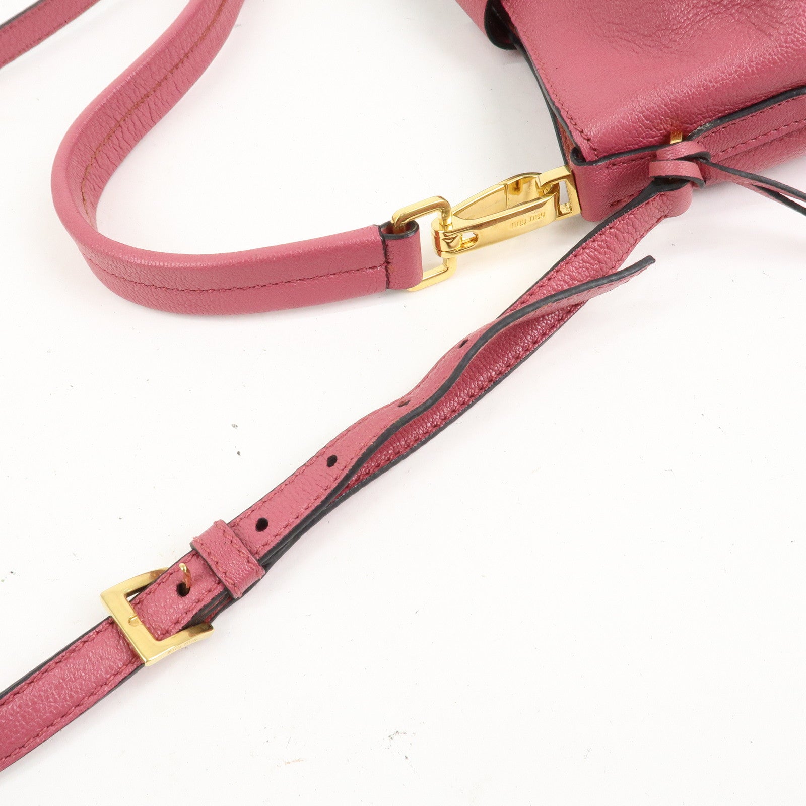 MIU MIU Madras 2Way Bag Hand Bag Shoulder Bag Pink RR1951