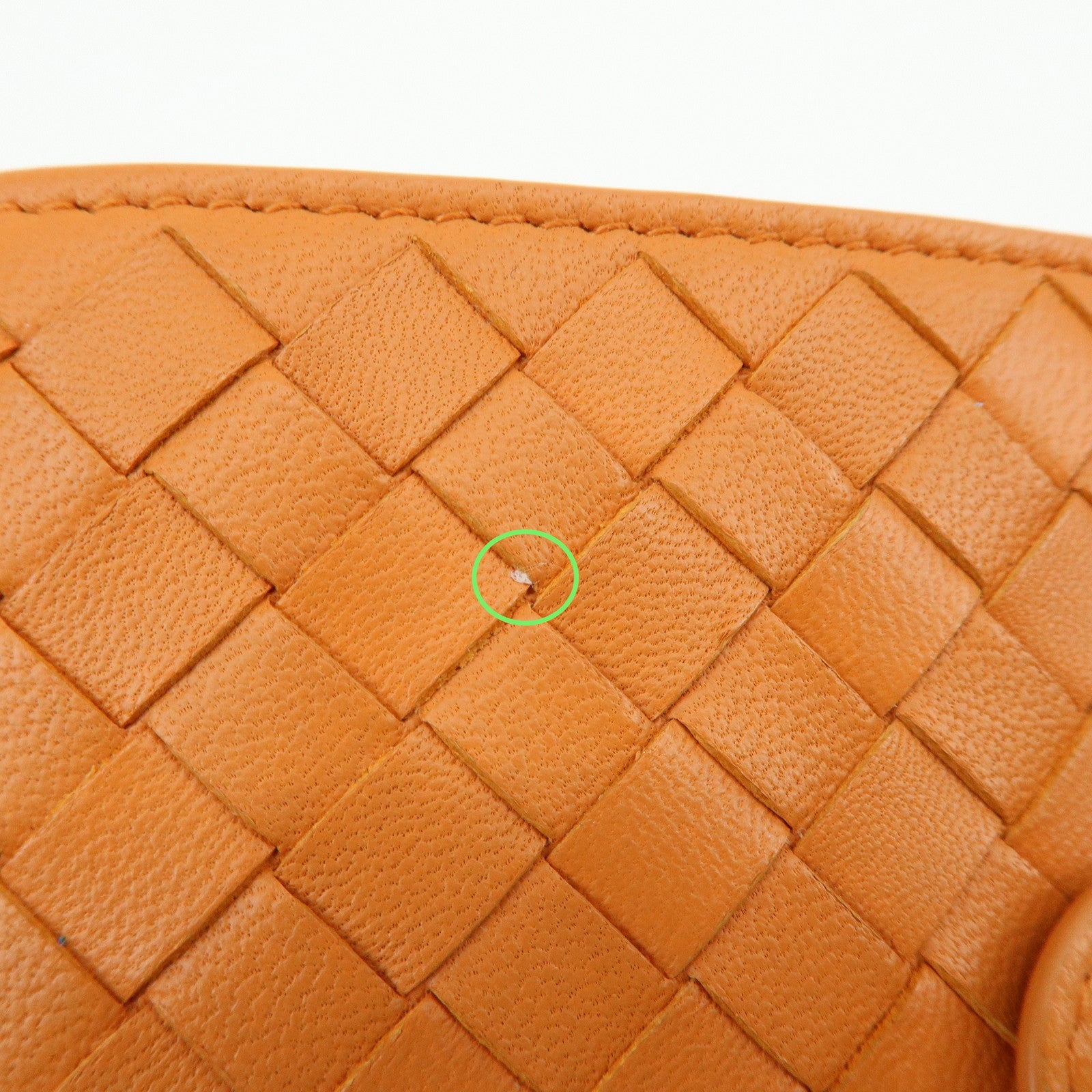 Bottega Veneta Intrecciato Leather Bi-fold Comact Wallet Orange