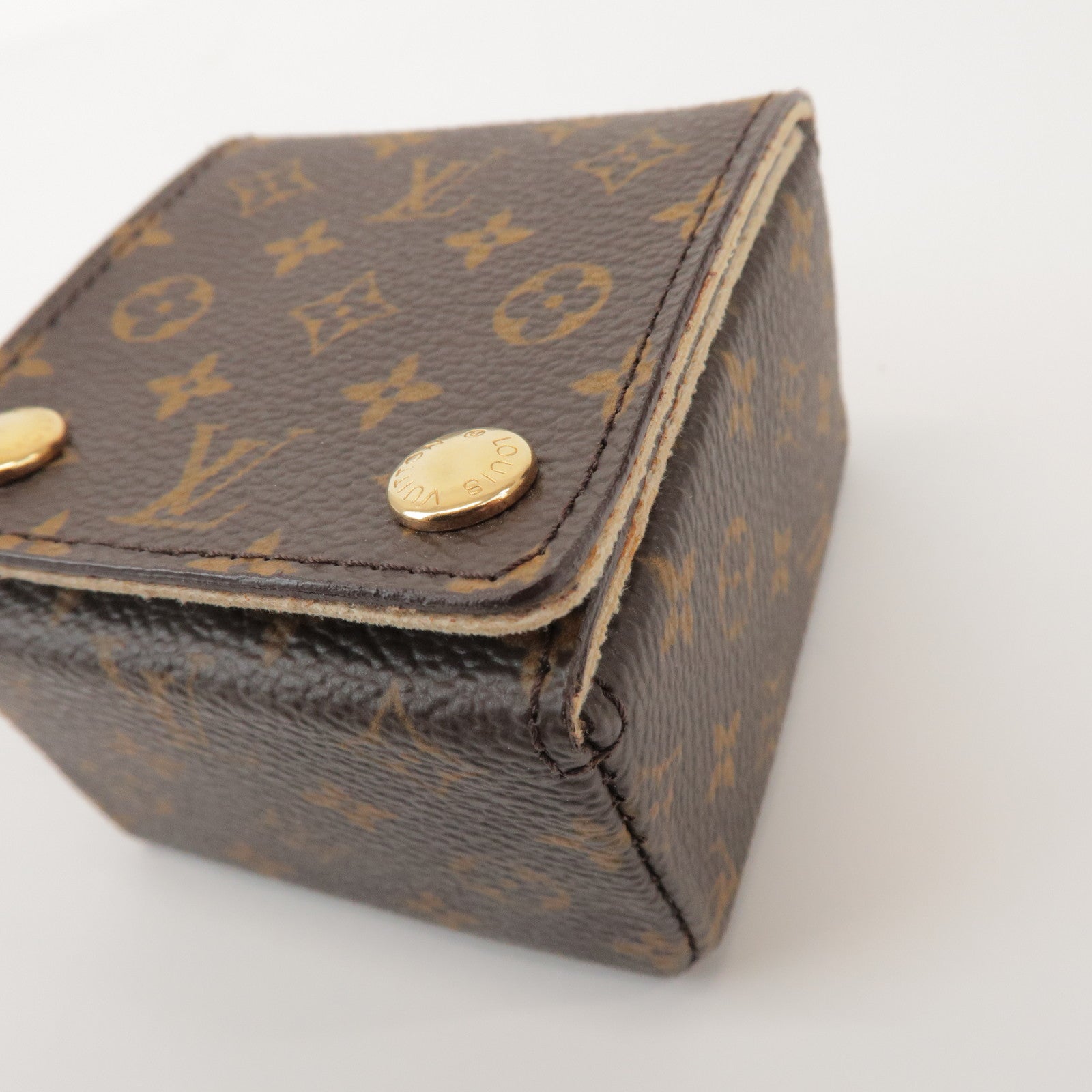 Louis Vuitton Monogram Set of 2 Ring Case Jewelry Case Brown