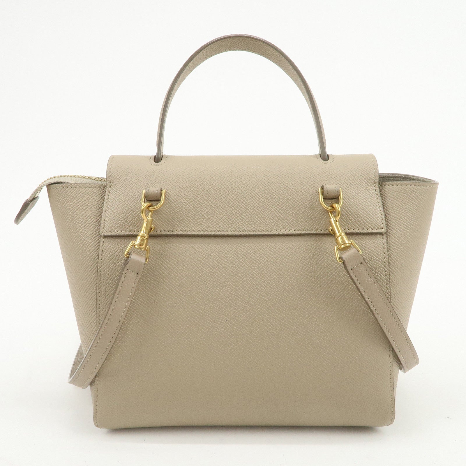 CELINE Belt Bag Leather Nano 2WAY Hand Bag Shoulder Bag Beige